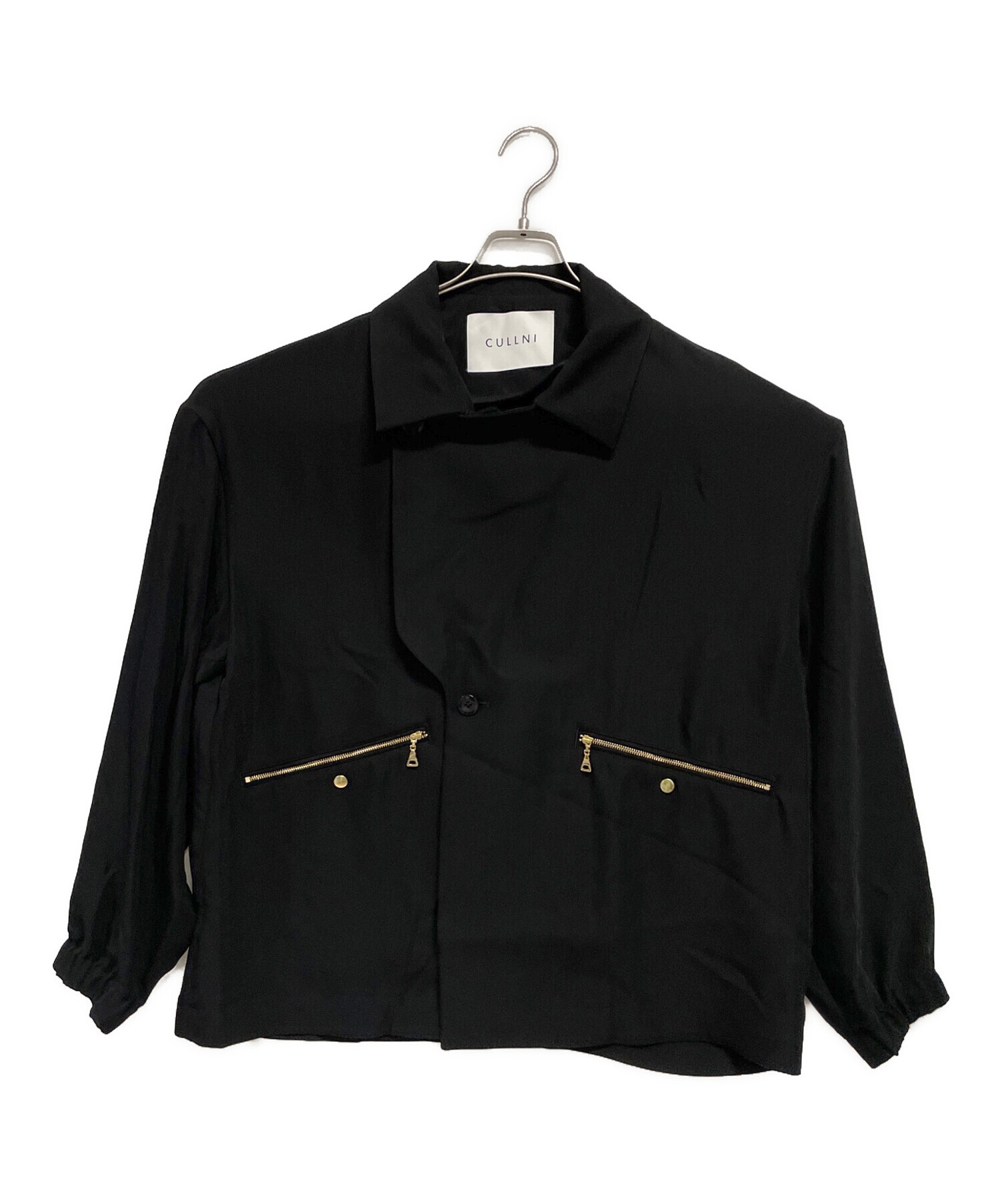 CULLNI(クルニ)レザーコーチジャケット黒ブラックライダースSTUDIOUS