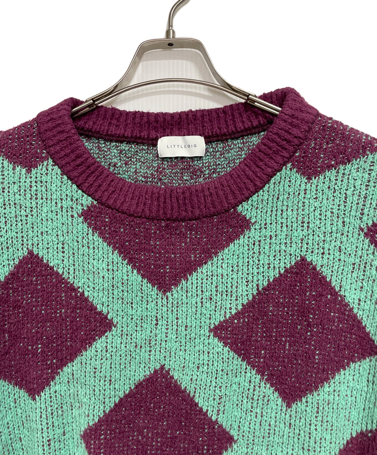 中古・古着通販】LITTLEBIG (リトルビッグ) Checked Knit エメラルド