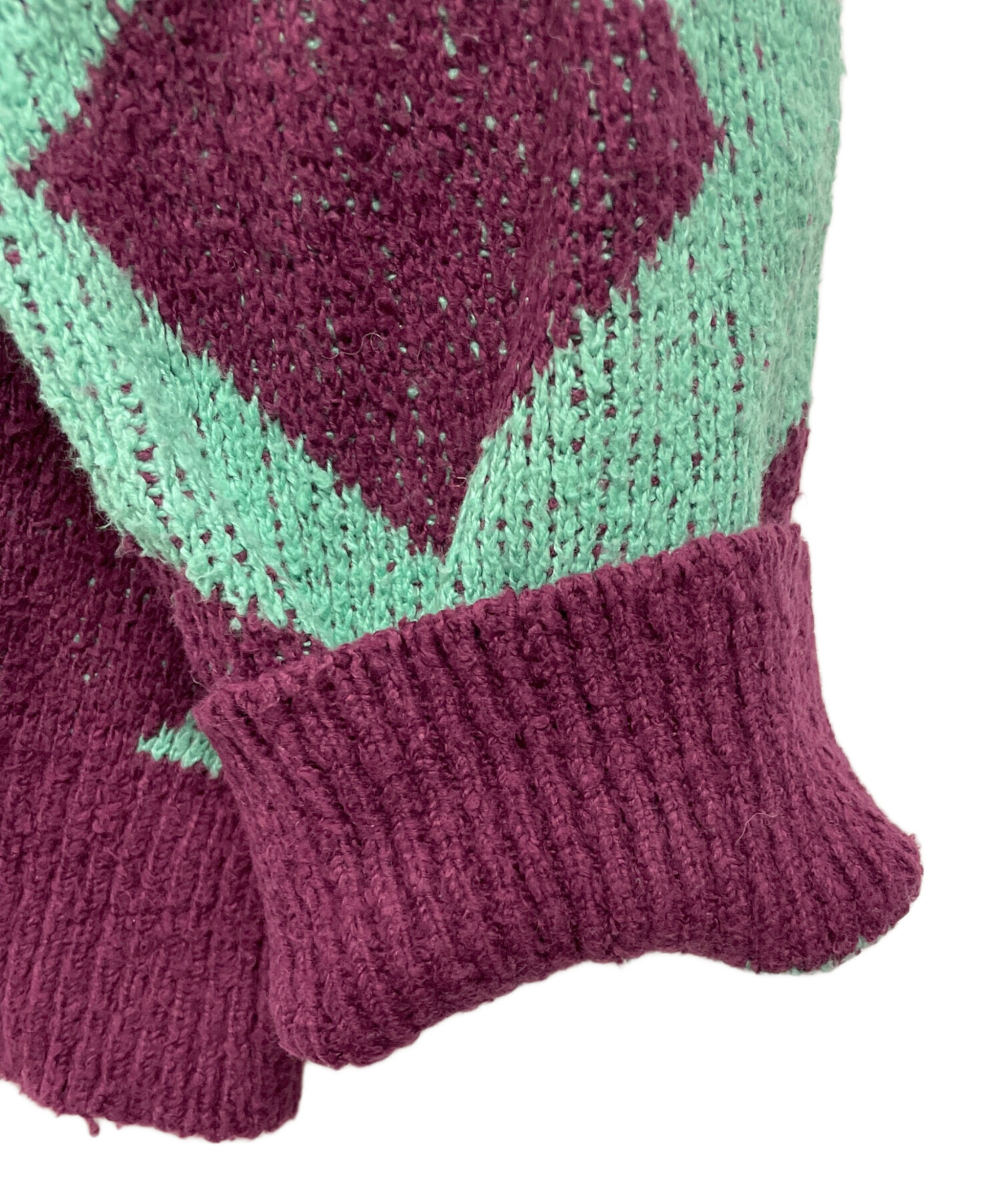 リトルビッグ LITTLE BIG 21AW ニット セーター 中古・古着通販】LITTLEBIG (リトルビッグ) Checked Knit エメラルド