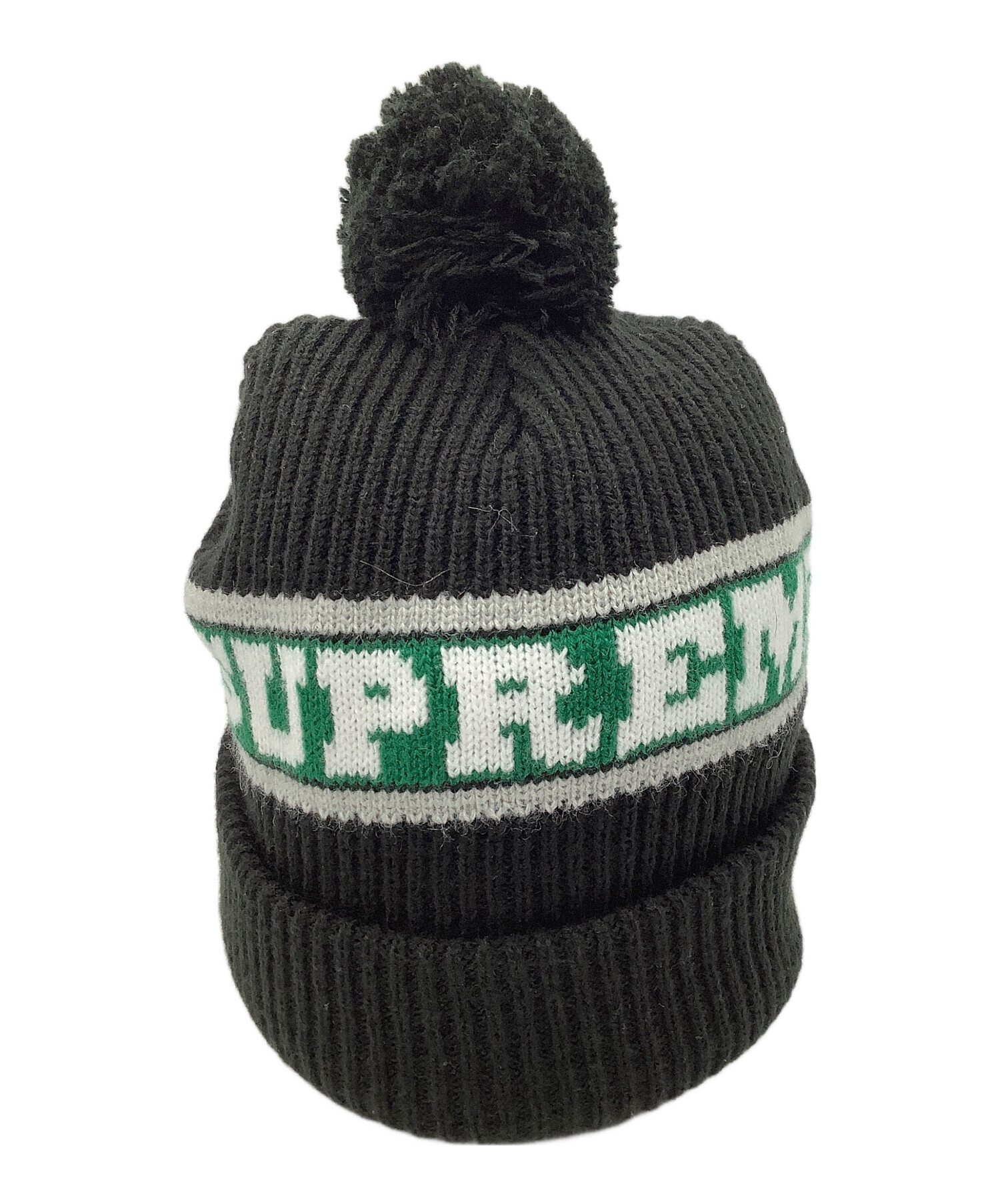 中古・古着通販】SUPREME (シュプリーム) ニット帽 ブラック×グリーン 