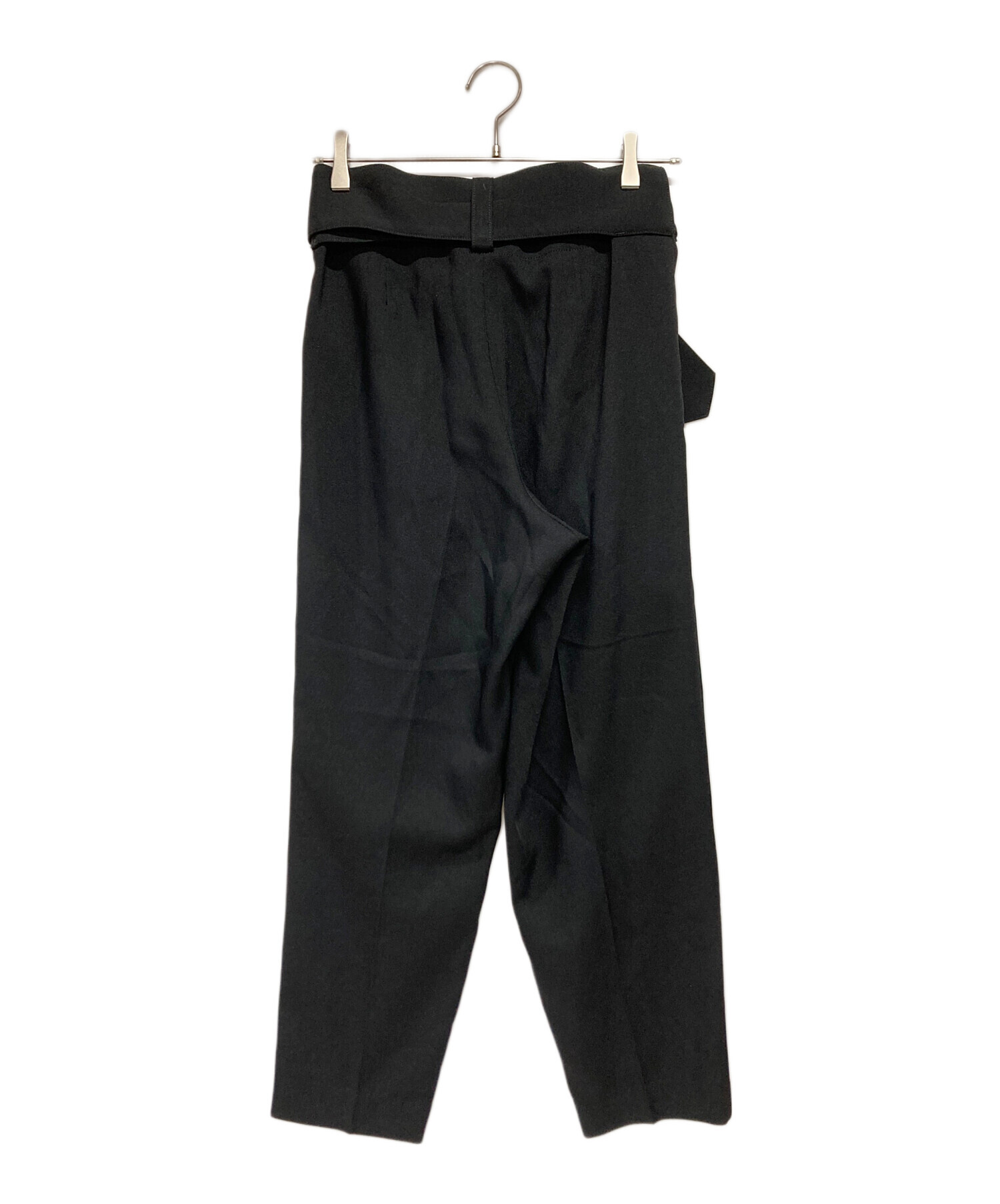 中古・古着通販】HYKE (ハイク) ベルテッドスラックスパンツ ブラック