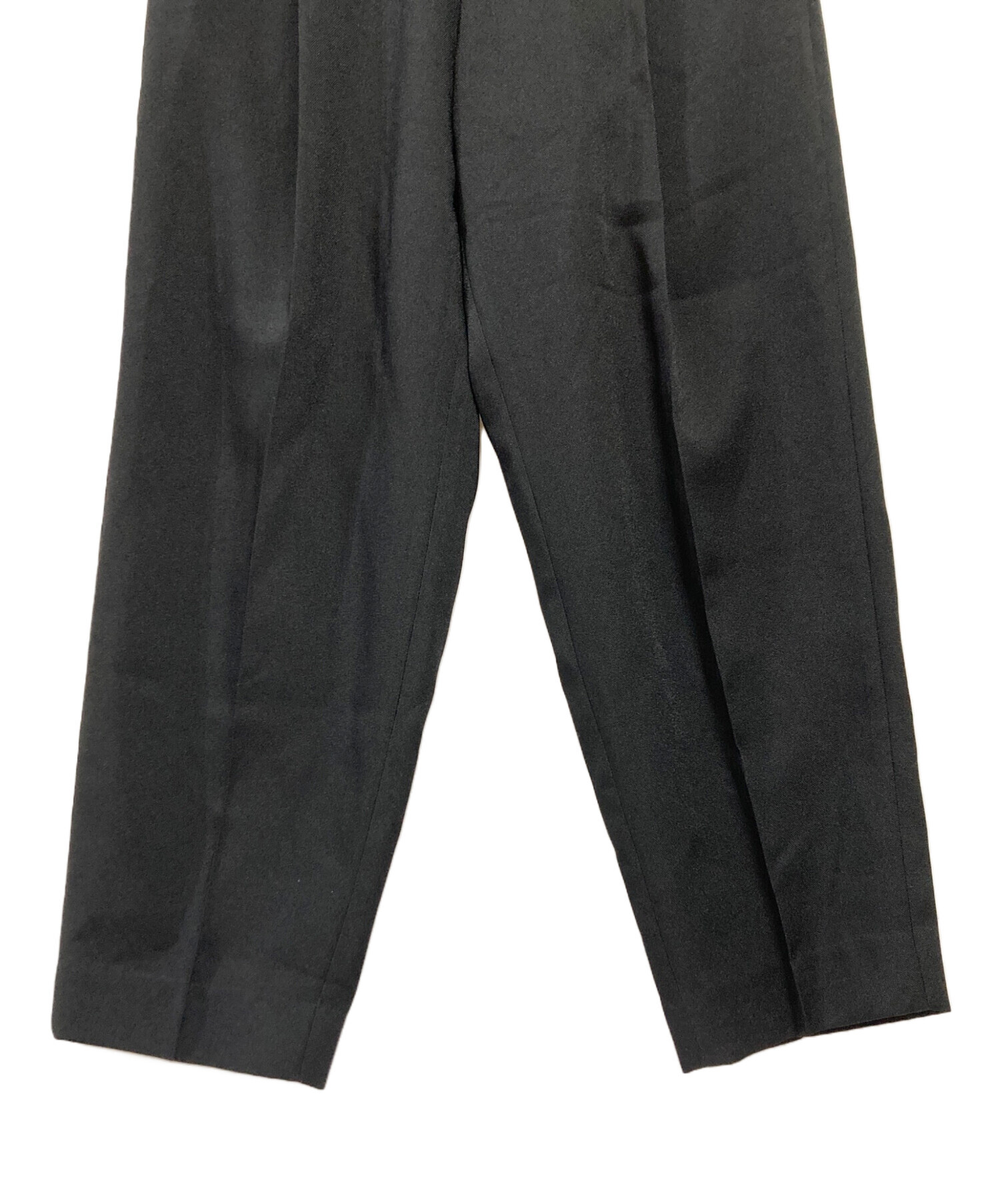 中古・古着通販】HYKE (ハイク) ベルテッドスラックスパンツ ブラック
