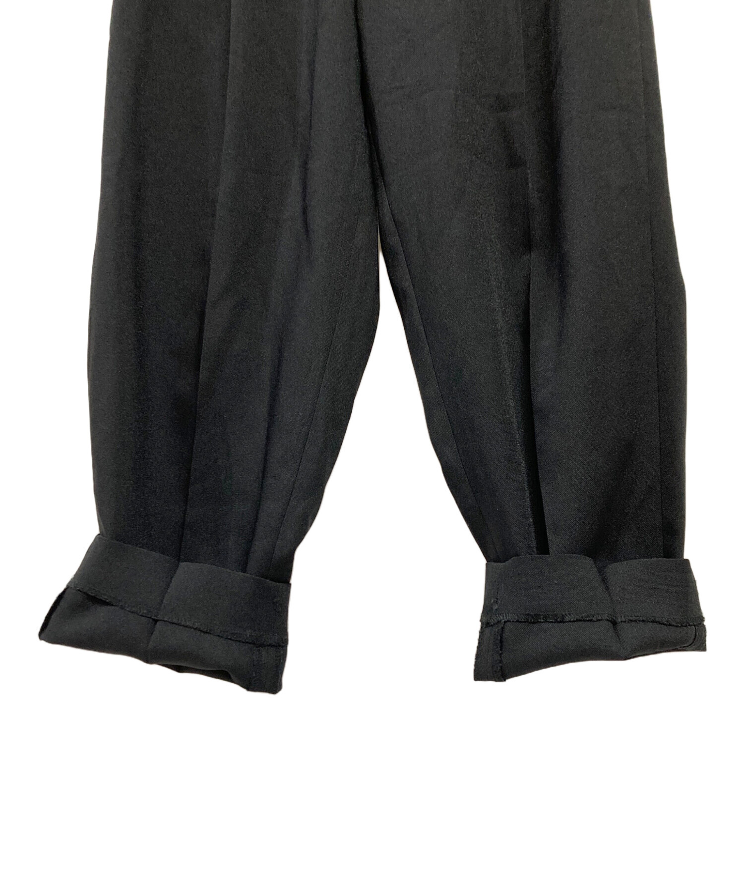 中古・古着通販】HYKE (ハイク) ベルテッドスラックスパンツ ブラック