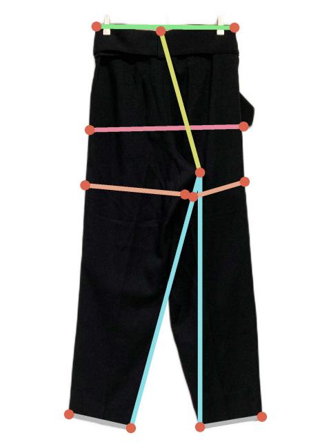 中古・古着通販】HYKE (ハイク) ベルテッドスラックスパンツ ブラック