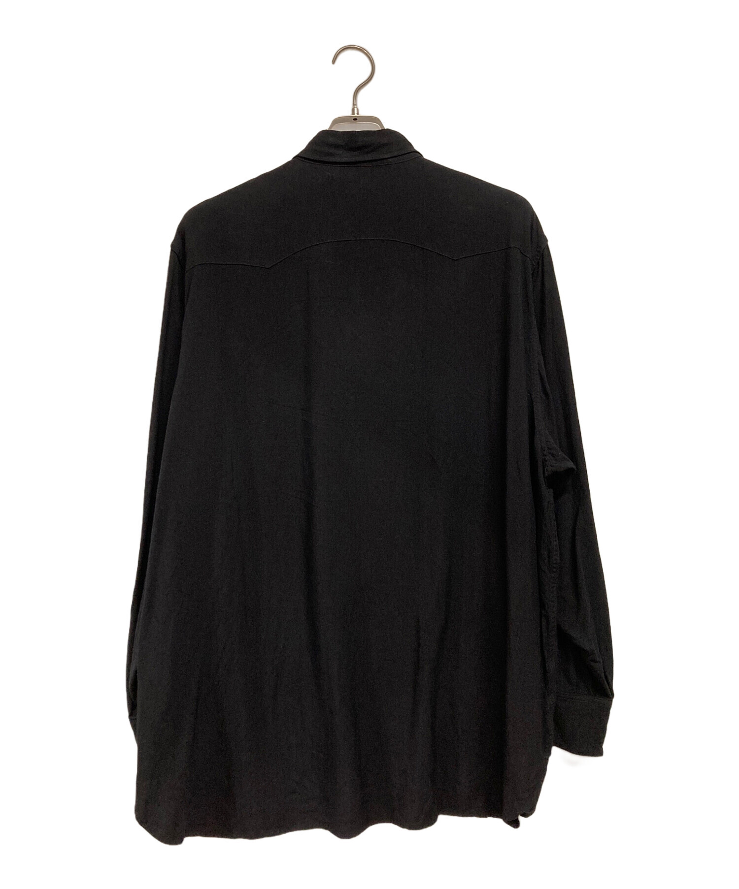 中古・古着通販】COMOLI (コモリ) レーヨンウエスタンシャツ ブラック