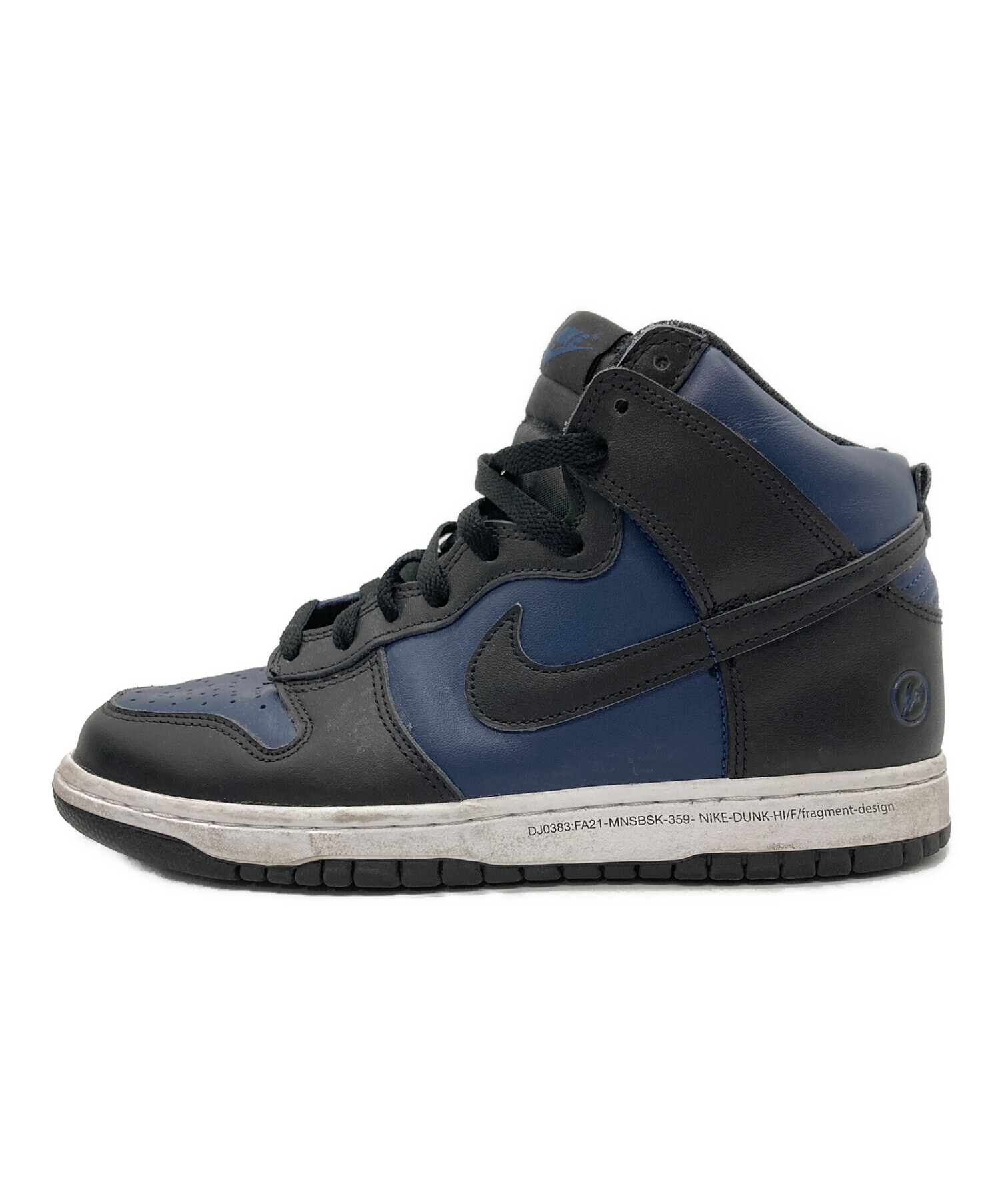 Nike ハイカット バスケットシューズ ブラック/ネイビー 中古・古着通販】NIKE (ナイキ) ダンク HIGH x フラグメント