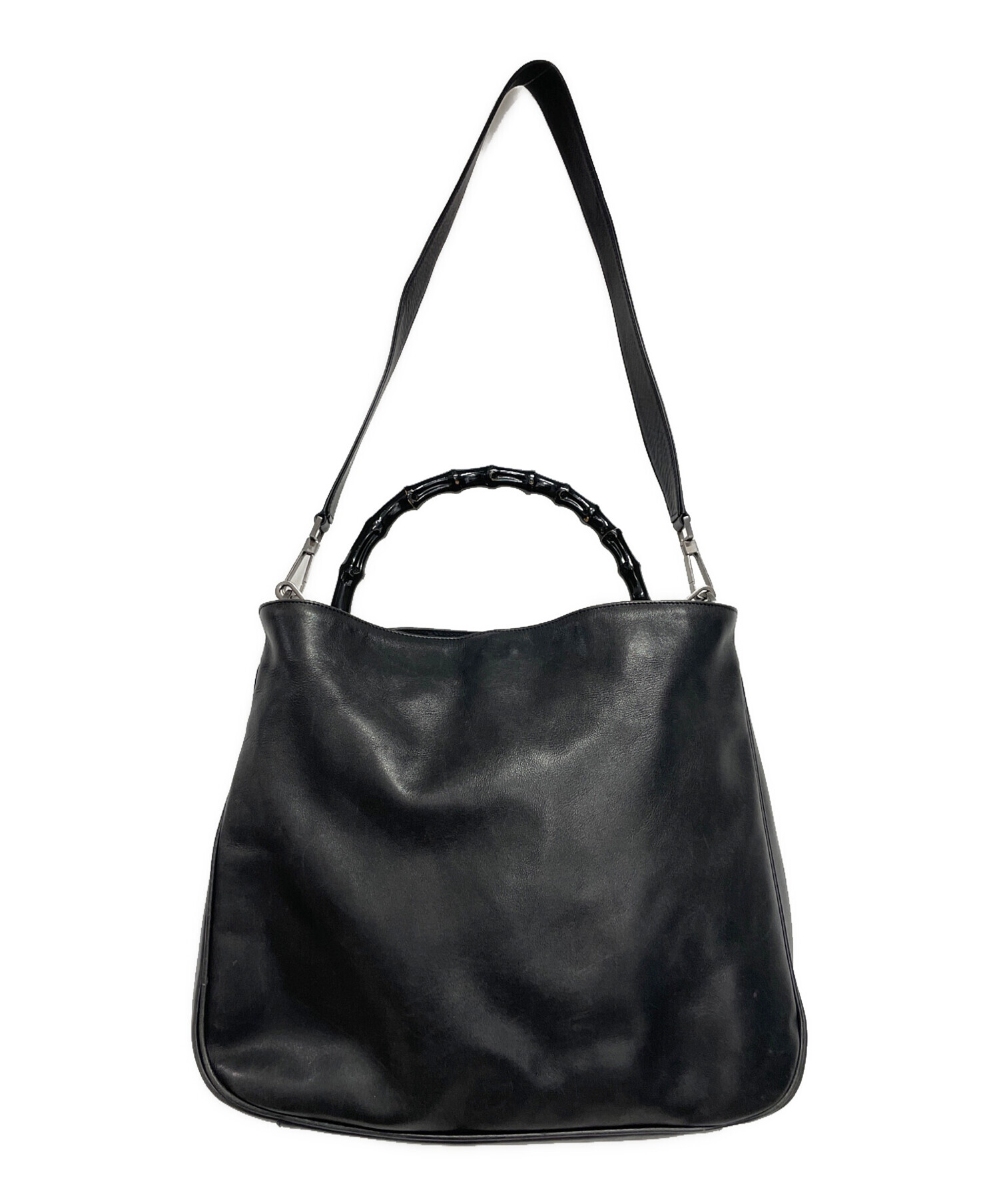 中古・古着通販】GUCCI (グッチ) バンブー2WAYバッグ ブラック 