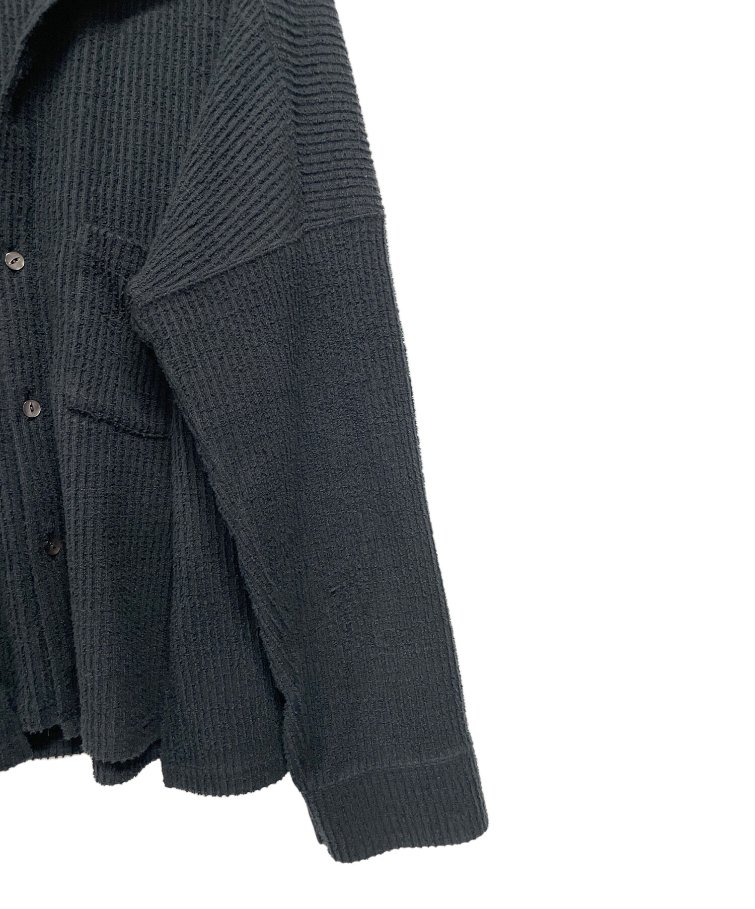 広*地様 ANCELLM CUT STRIPE SHIRT(ネイビー) サイズ2 ANCELLM（アンセルム） CUT STRIPE SHIRT(BLACK) s.t.c｜洋服・小物
