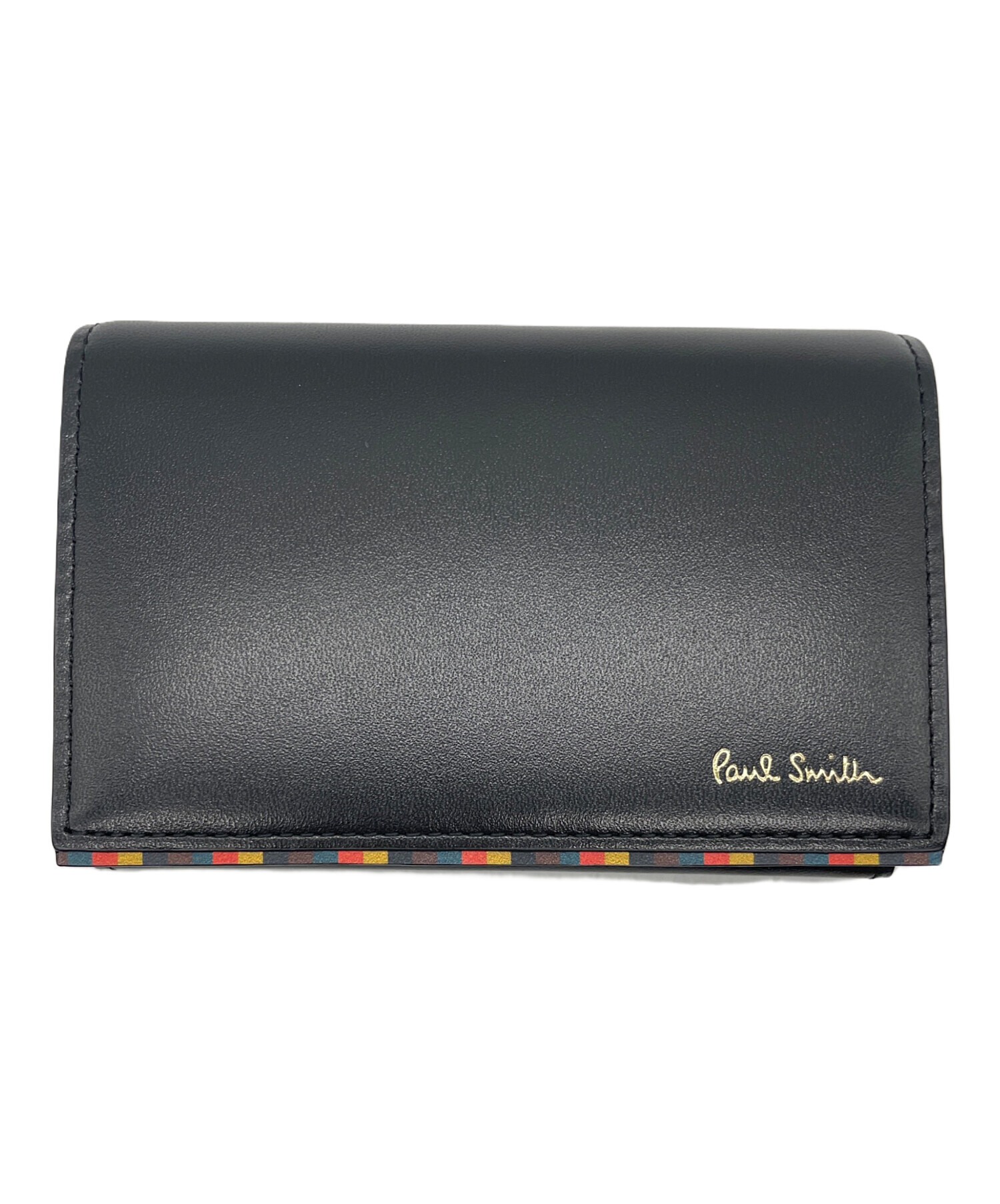 ポールスミス新品未使用 マーガレットプリントトリム 名刺入れ　ブラック Paul Smith 名刺入れ ポールスミス マーガレットプリントトリム 名刺