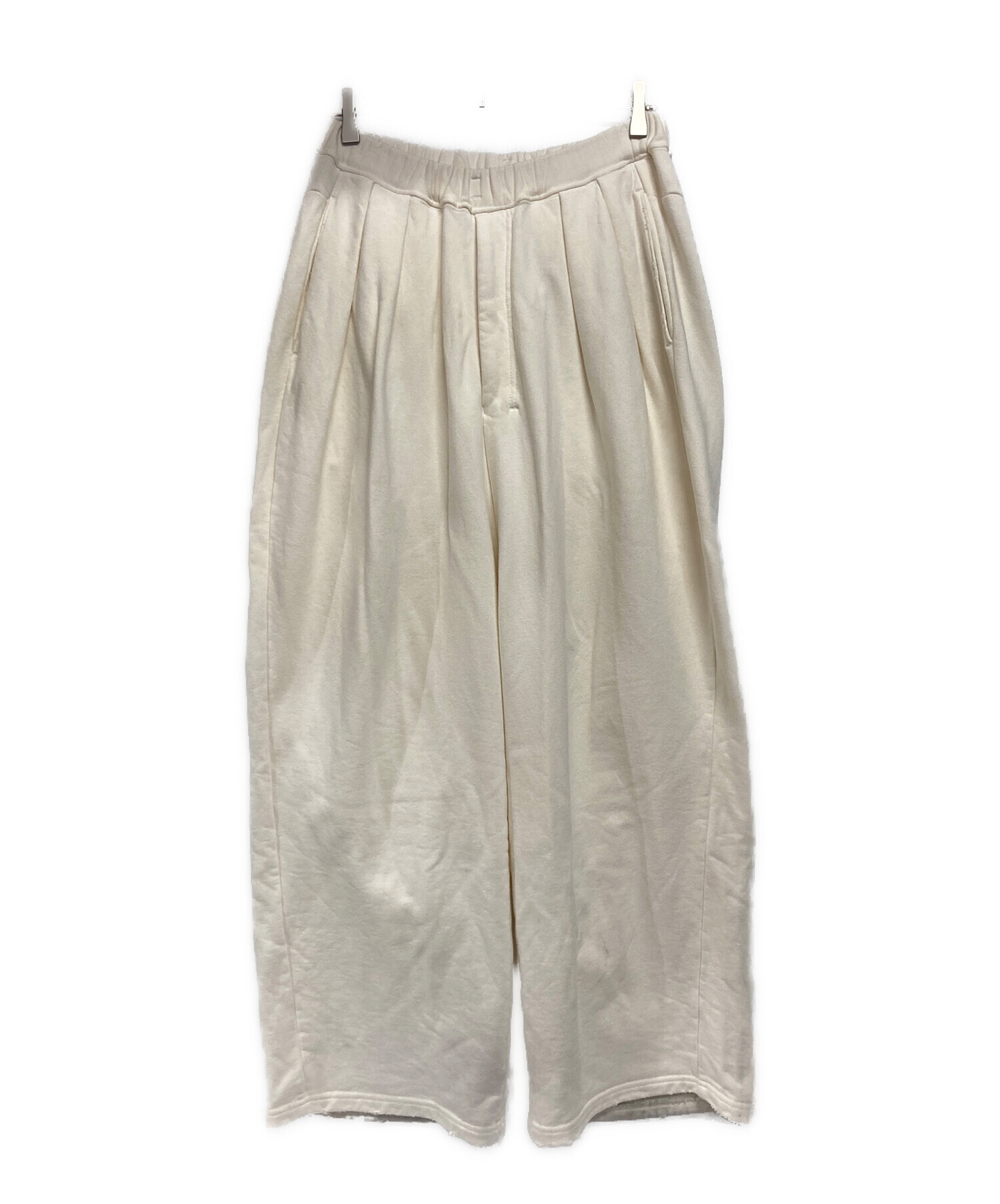 中古・古着通販】ANCELLM (アンセルム) TUCK SWEAT PANTS ホワイト 