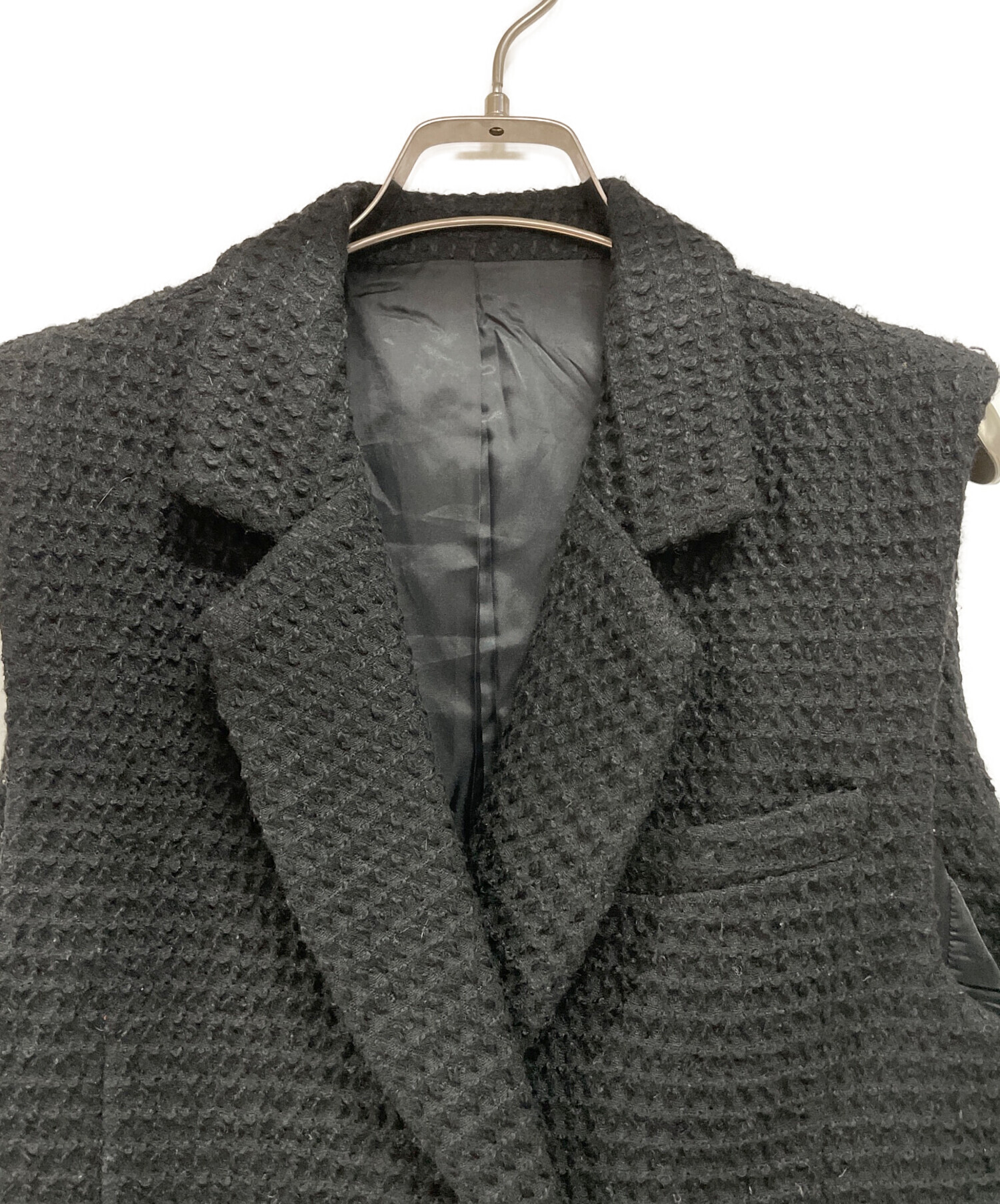 中古・古着通販】PICCIN (ピッチン) ツイードダブルジレ ブラック