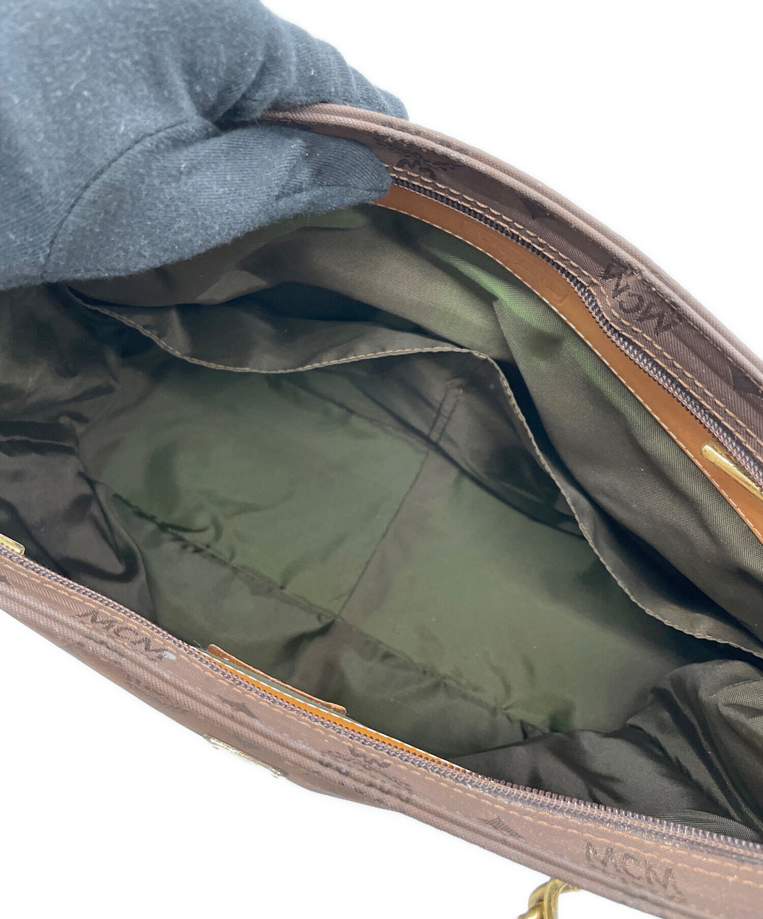 MCM バッグ ブラウン レザー MCM ブラウンレザー ショルダーバッグ