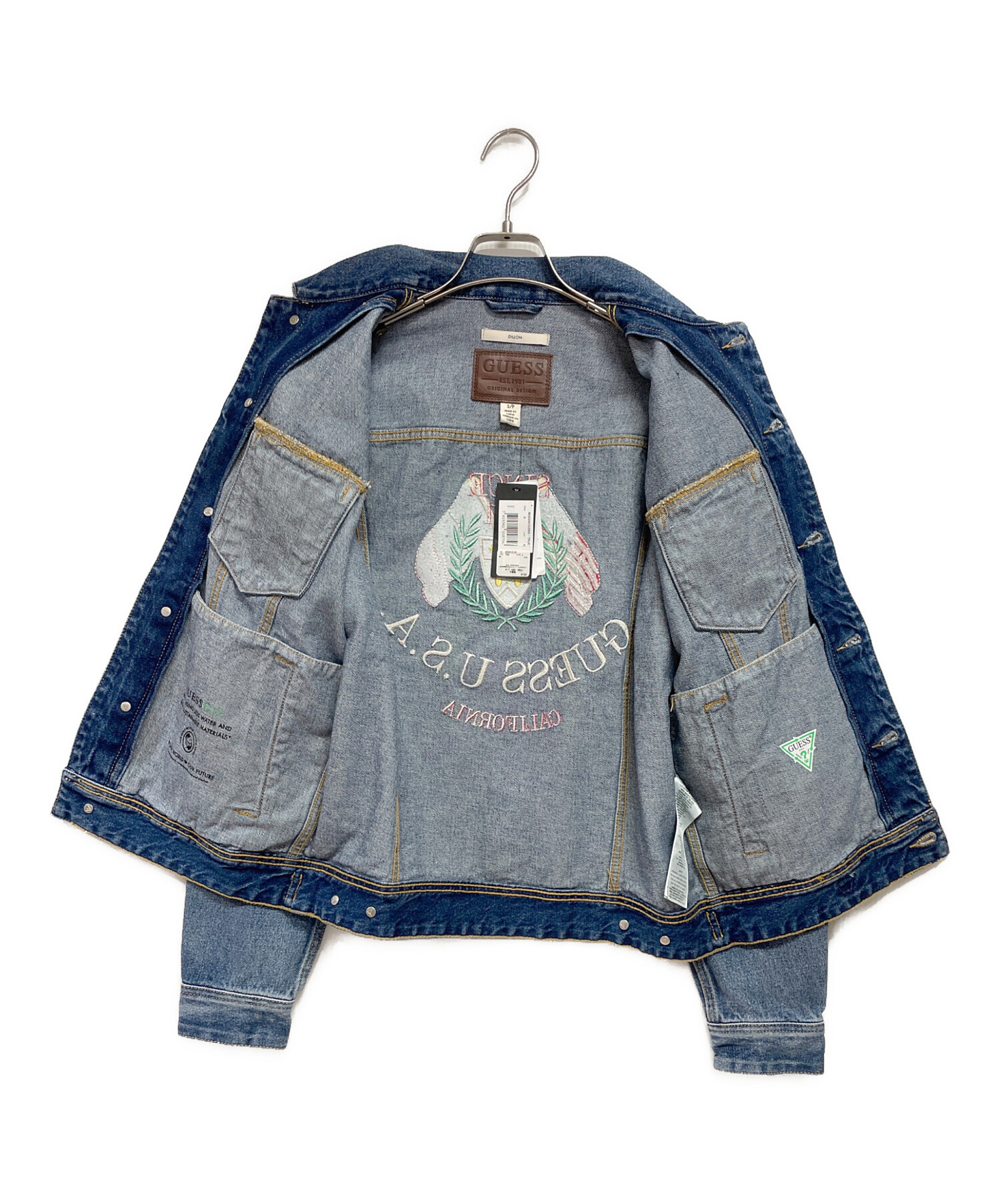 中古・古着通販】GUESS (ゲス) Dillon Embroidered Flags Denim Jacket 