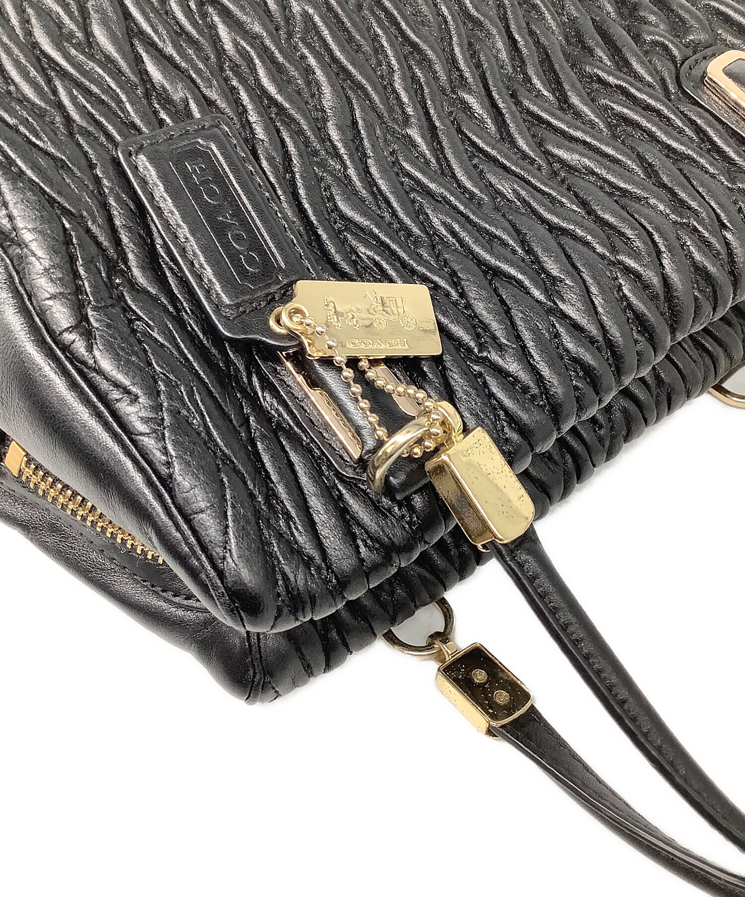 アメリカから購入 COACH leather bag 中古・古着通販】COACH (コーチ) マディソンギャザードツイストレザー