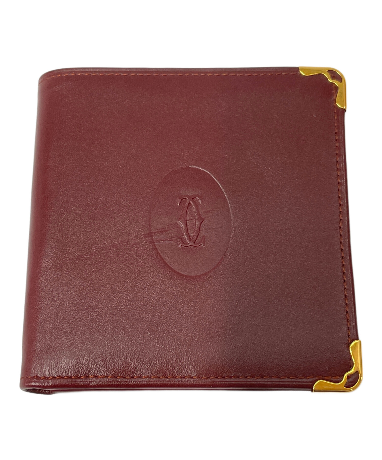 中古・古着通販】Cartier (カルティエ) 2つ折り財布 ワインレッド