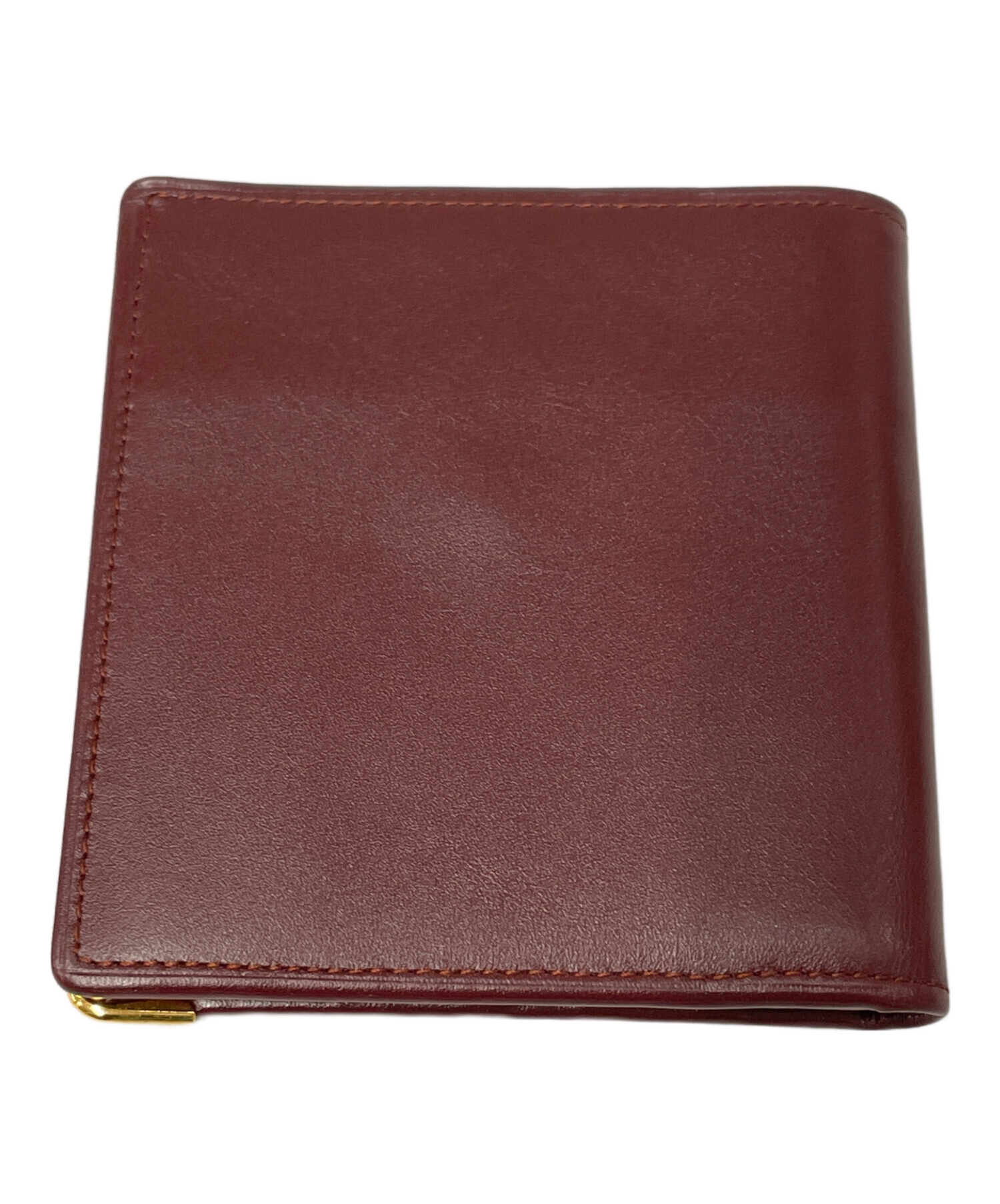 中古・古着通販】Cartier (カルティエ) 2つ折り財布 ワインレッド