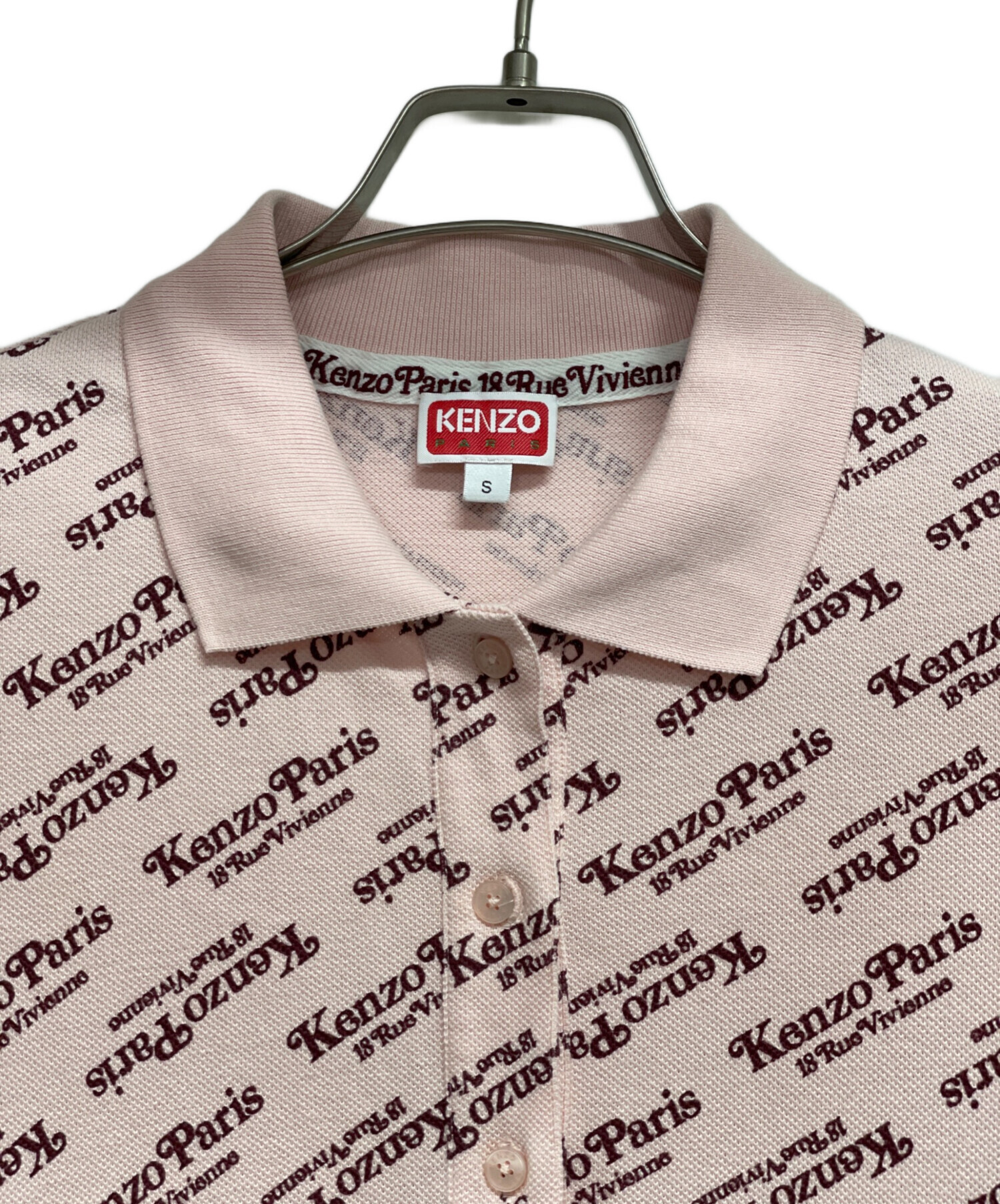 中古・古着通販】KENZO (ケンゾー) ロングポロシャツ ピンク サイズ:S