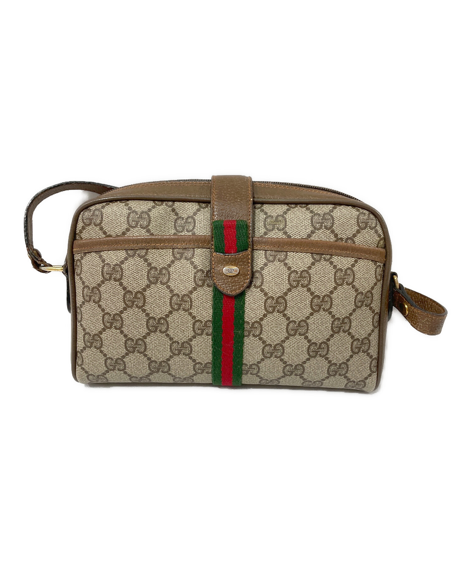 中古・古着通販】GUCCI (グッチ) ハンドバッグ ブラウン×グレー 