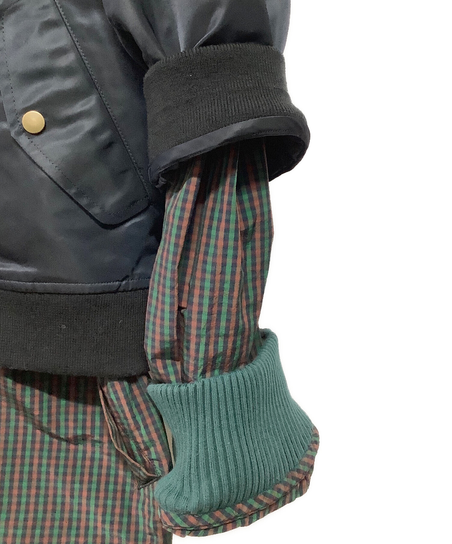 中古・古着通販】KOLOR (カラー) ドッキングMA-1ジャケット グリーン