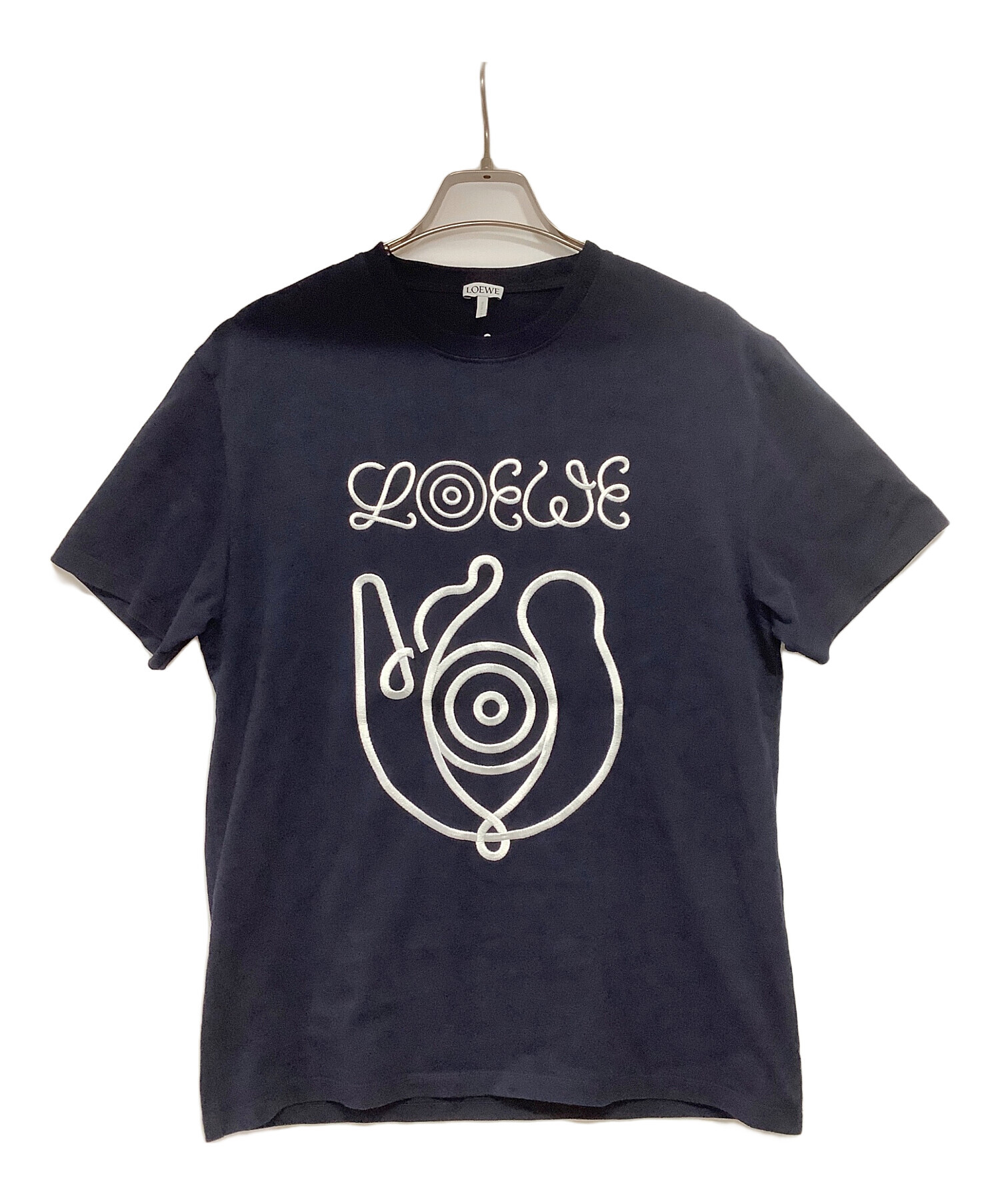 中古・古着通販】LOEWE (ロエベ) エンブロイダードTシャツ ネイビー 