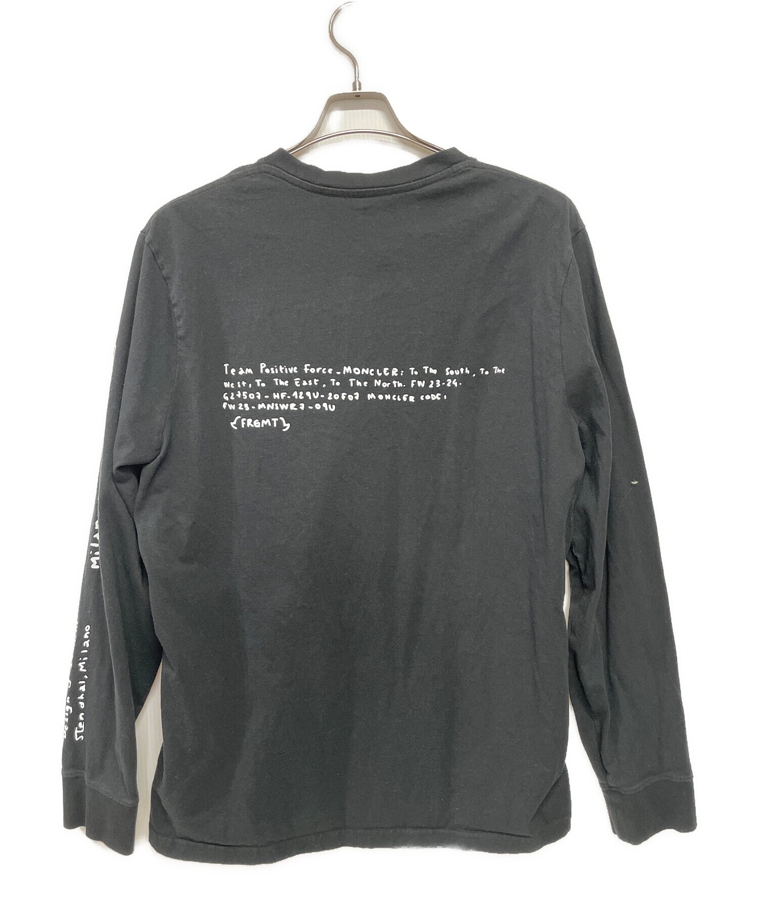 mo n c le r長袖カットソー 中古・古着通販】MONCLER (モンクレール) 長袖カットソー ブラック