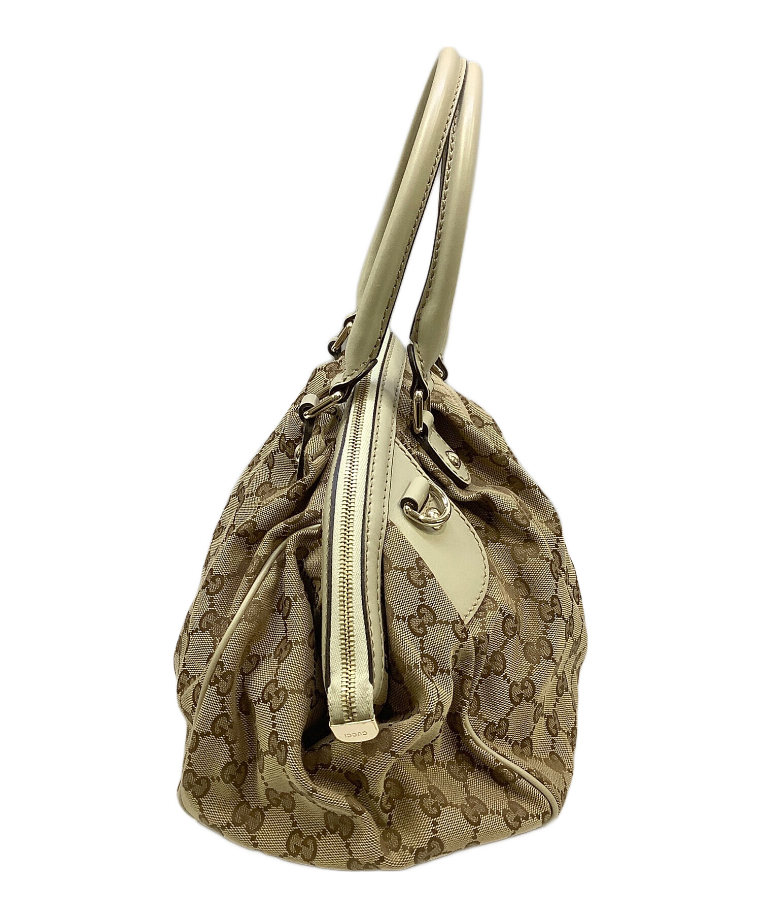 美品 GUCCI GGキャンバス ビジネスバッグ ハンドバッグ ベージュ 中古・古着通販】GUCCI (グッチ) GGキャンバス ハンドバッグ ベージュ