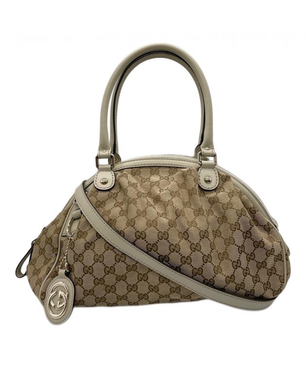 美品 GUCCI GGキャンバス ビジネスバッグ ハンドバッグ ベージュ 中古・古着通販】GUCCI (グッチ) GGキャンバス ハンドバッグ ベージュ
