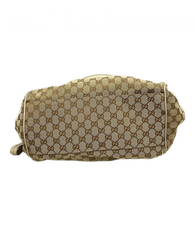 中古・古着通販】GUCCI (グッチ) GGキャンバス ハンドバッグ ベージュ