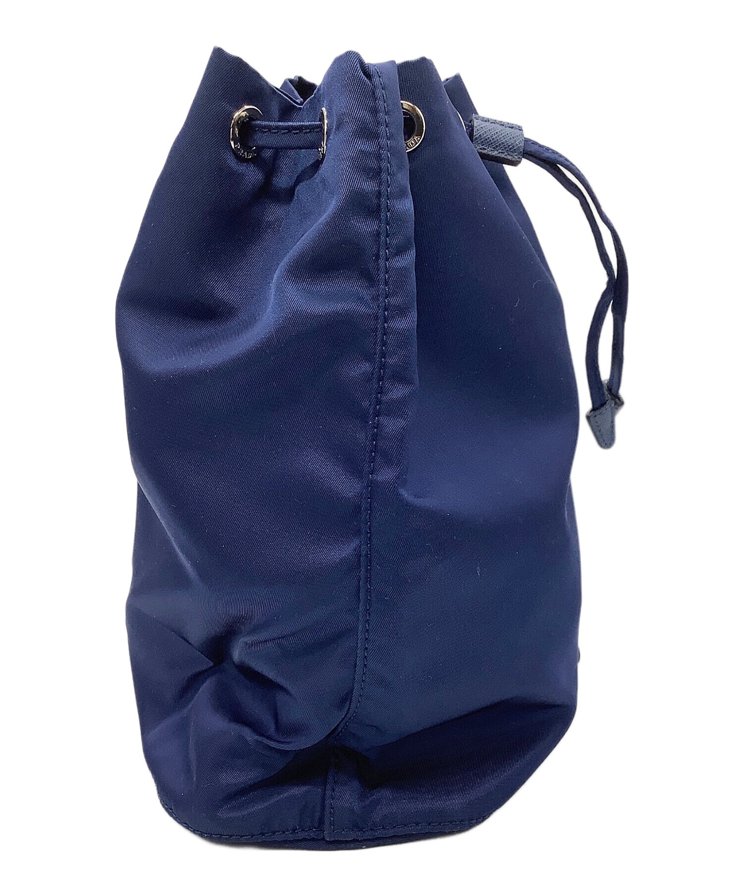 中古・古着通販】PRADA (プラダ) ナイロン巾着ポーチ ネイビー