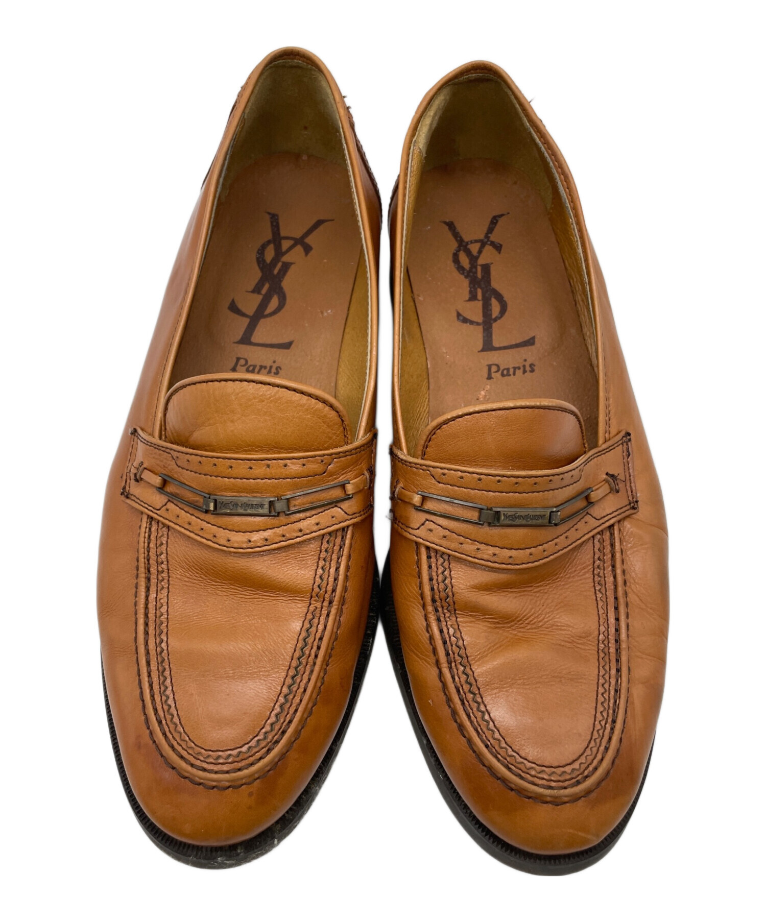 値下げ　未使用品　 イヴ・サンローランブラウンレザー ローファー27E E E 中古・古着通販】Yves Saint Laurent (イヴサンローラン) ローファー