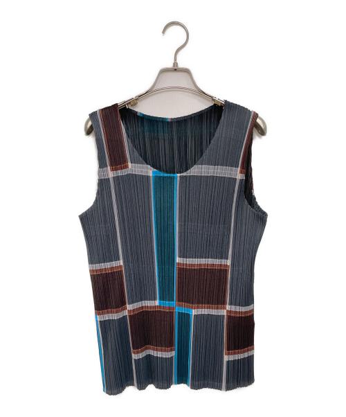 PLEATS PLEASE ノースリーブシャツ プリーツプリーズPLEATS PLEASE ドローコードカラーノースリーブシャツ