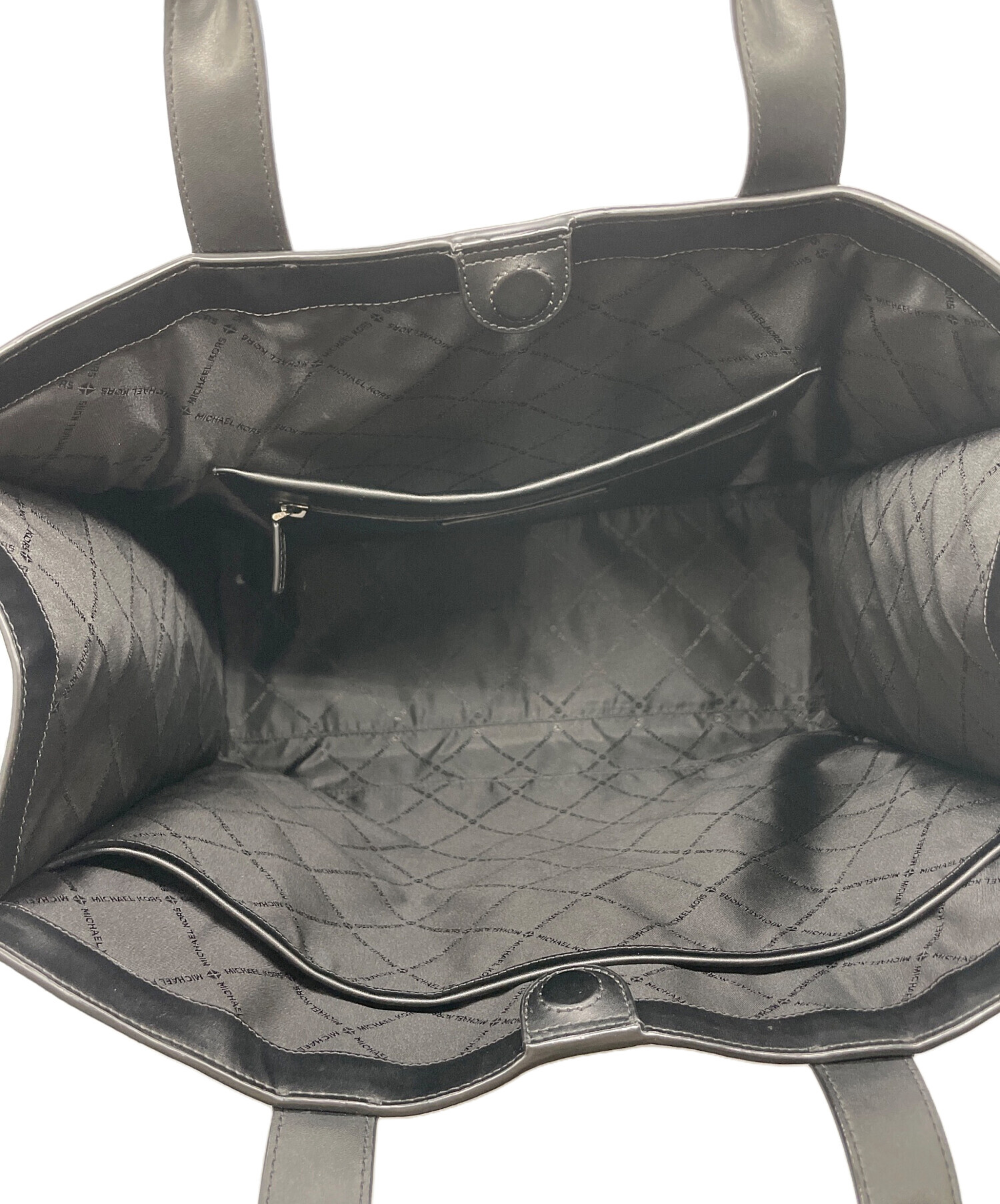 【新品・未使用】MICHAEL KORS ブラック 革トートバッグ 中古・古着通販】MICHAEL KORS (マイケル・コース) トートバッグ