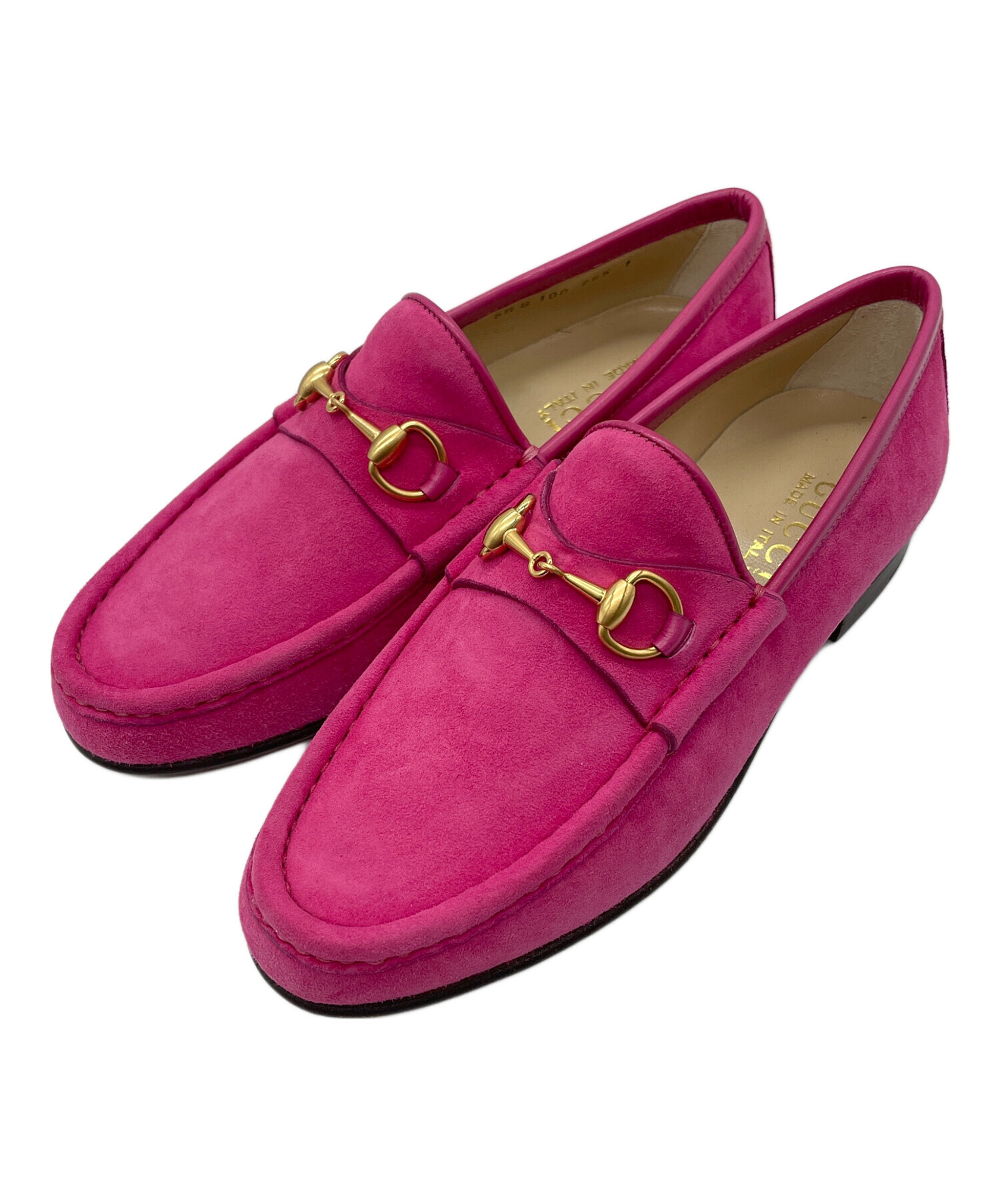 GUCCI ローファー ピンク 中古・古着通販】GUCCI (グッチ) ビットローファー ショッキングピンク