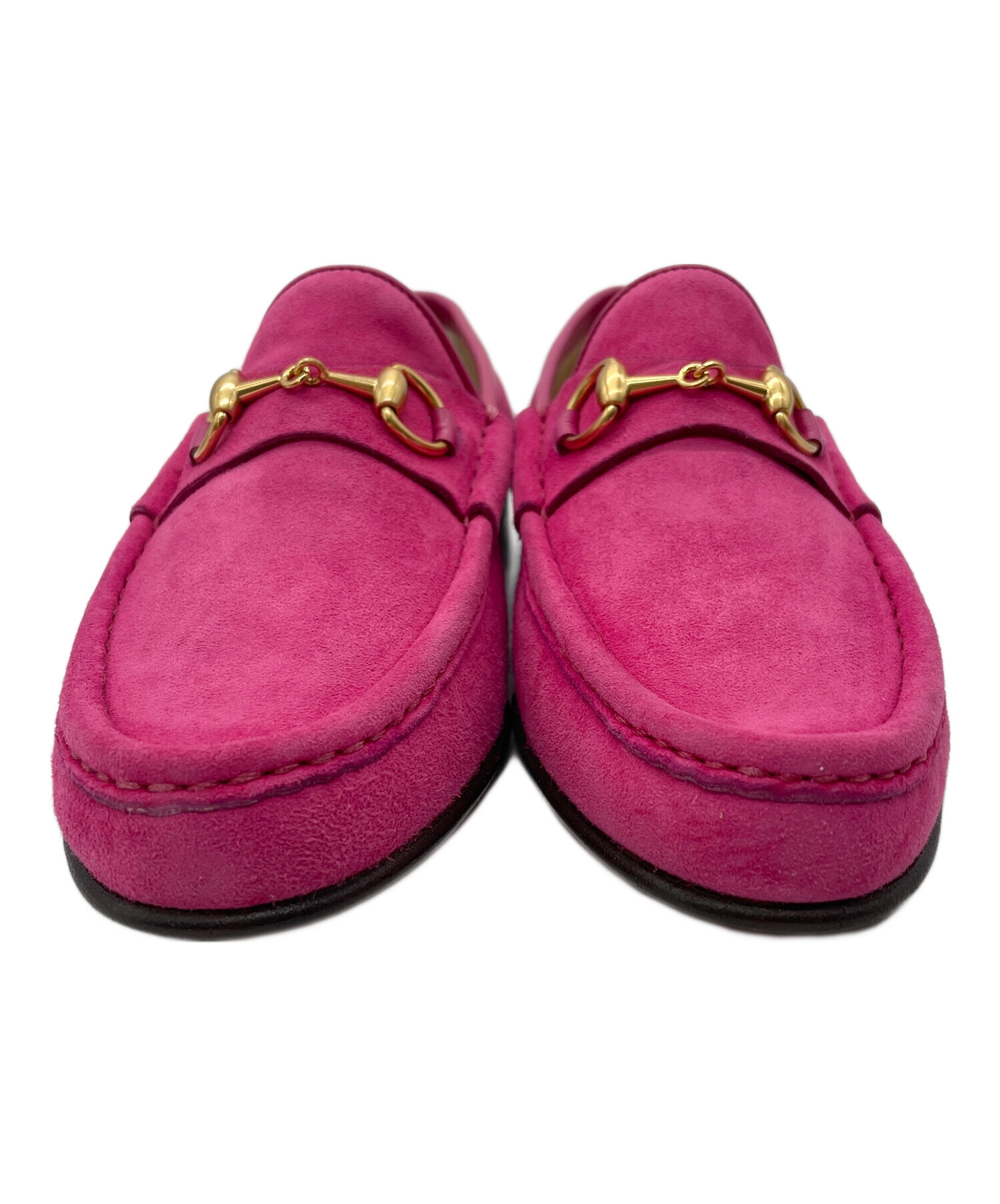 中古・古着通販】GUCCI (グッチ) ビットローファー ショッキングピンク 