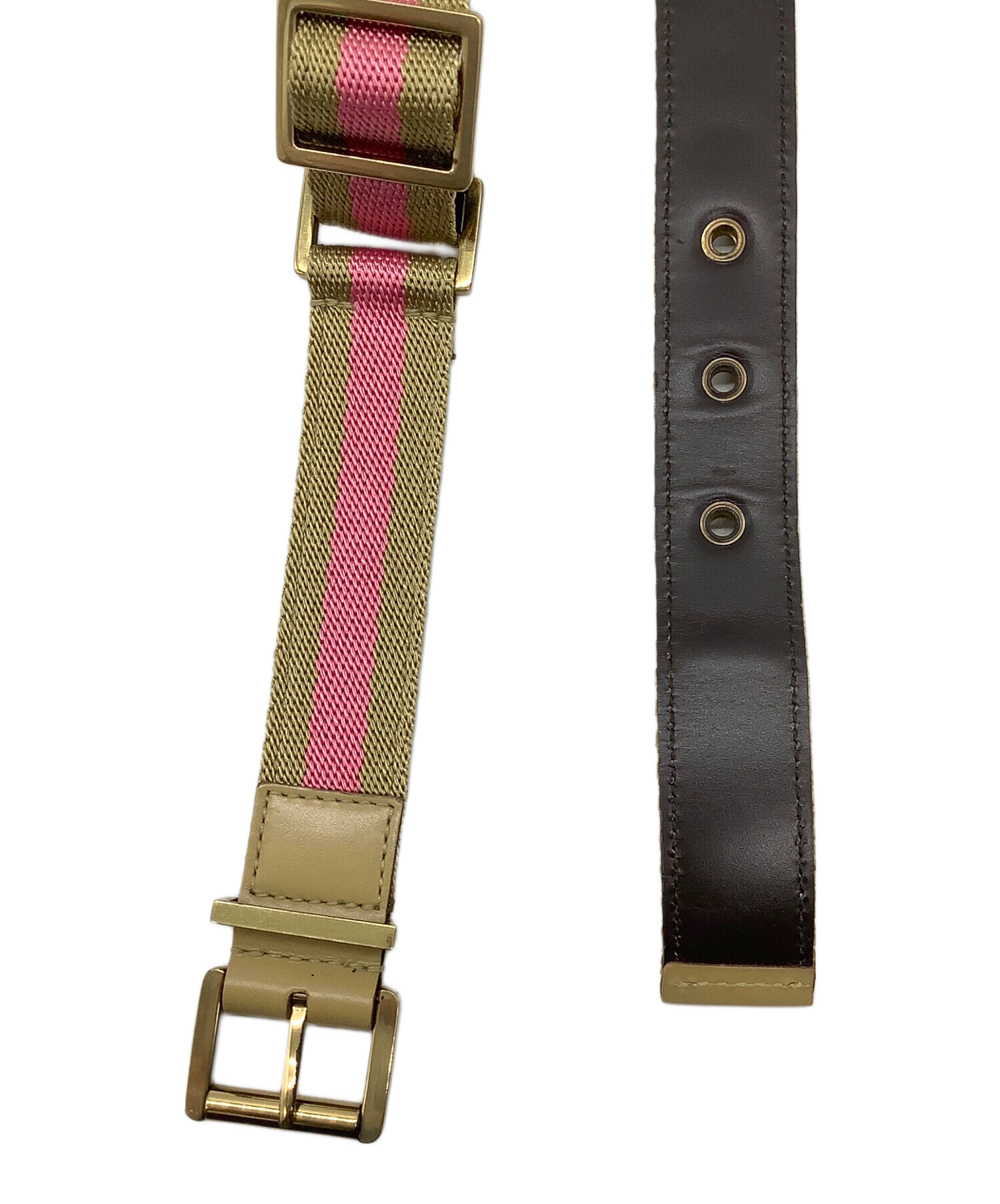 ✨️未使用✨️GUCCI ピンク レザーベルト GUCCI (グッチ) ×PALACE パレス GG-P Supreme G Square Buckle