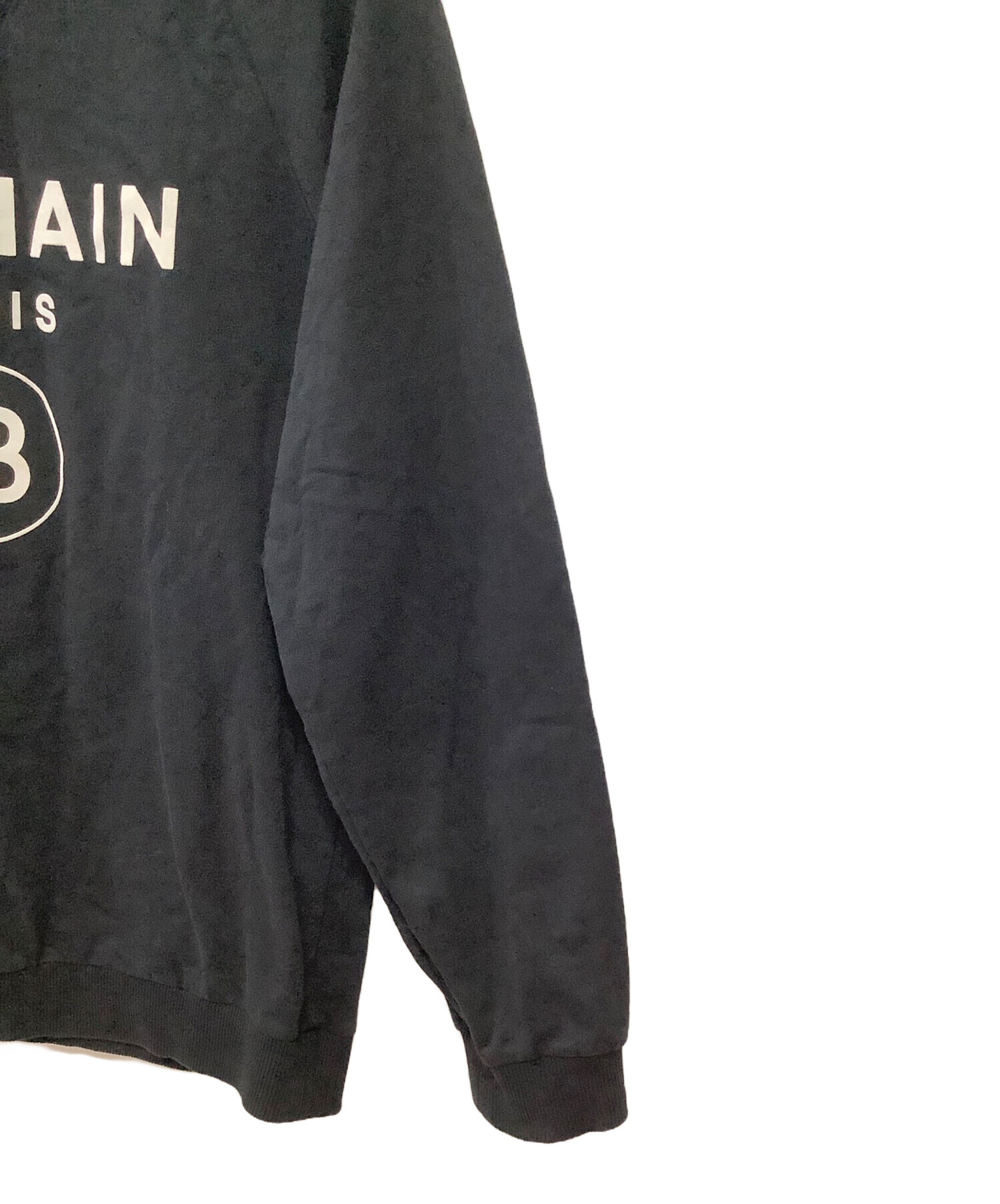 中古・古着通販】BALMAIN (バルマン) フロッキープリントロゴ クルー 