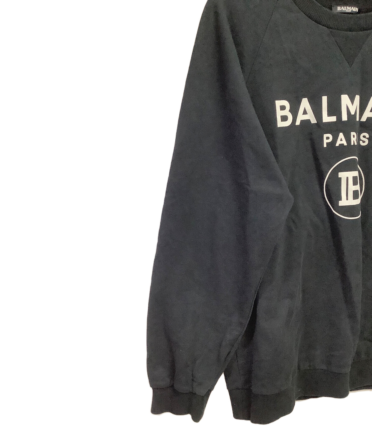 中古・古着通販】BALMAIN (バルマン) フロッキープリントロゴ クルー 