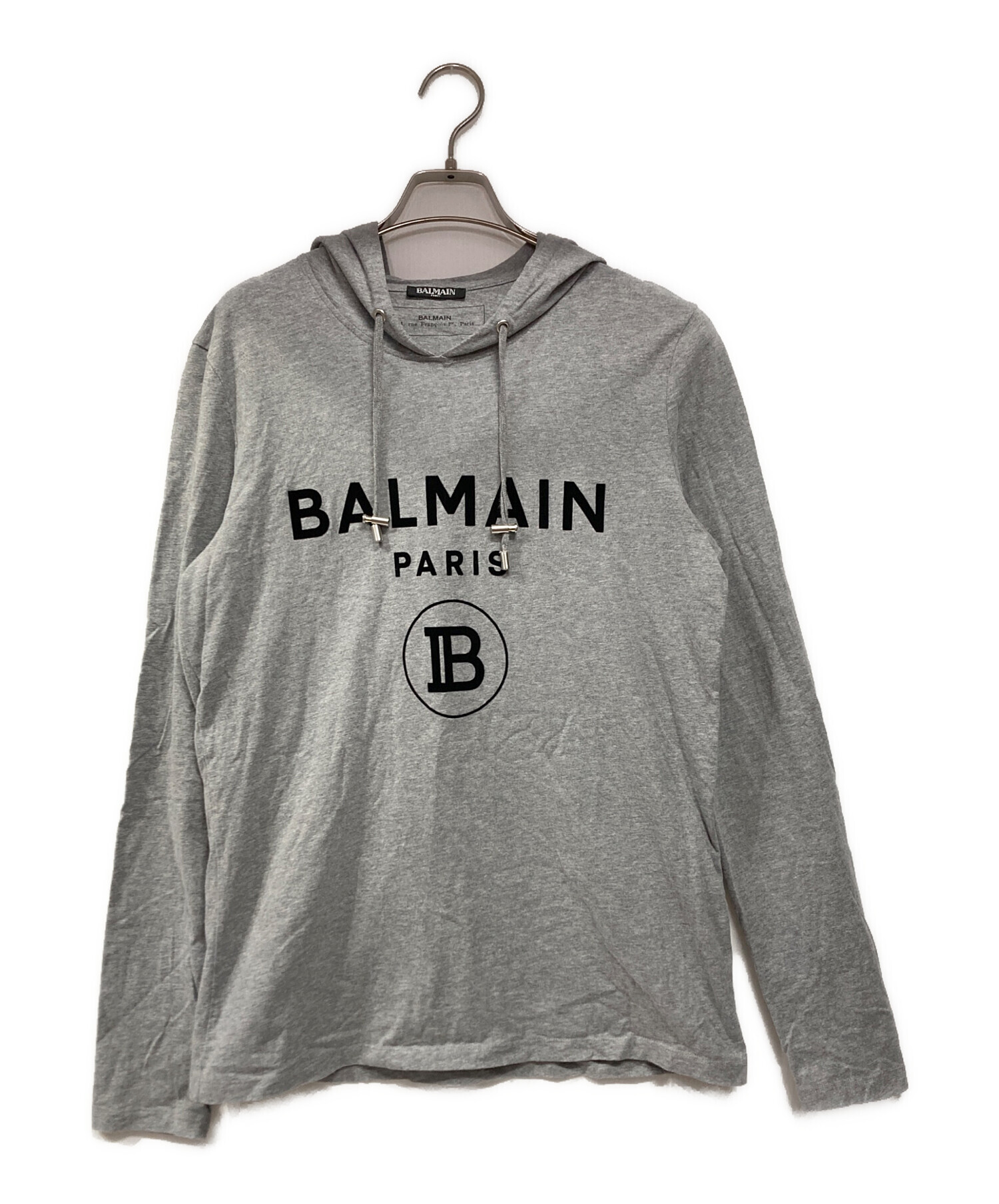 中古・古着通販】BALMAIN (バルマン) プルオーバーパーカー グレー 