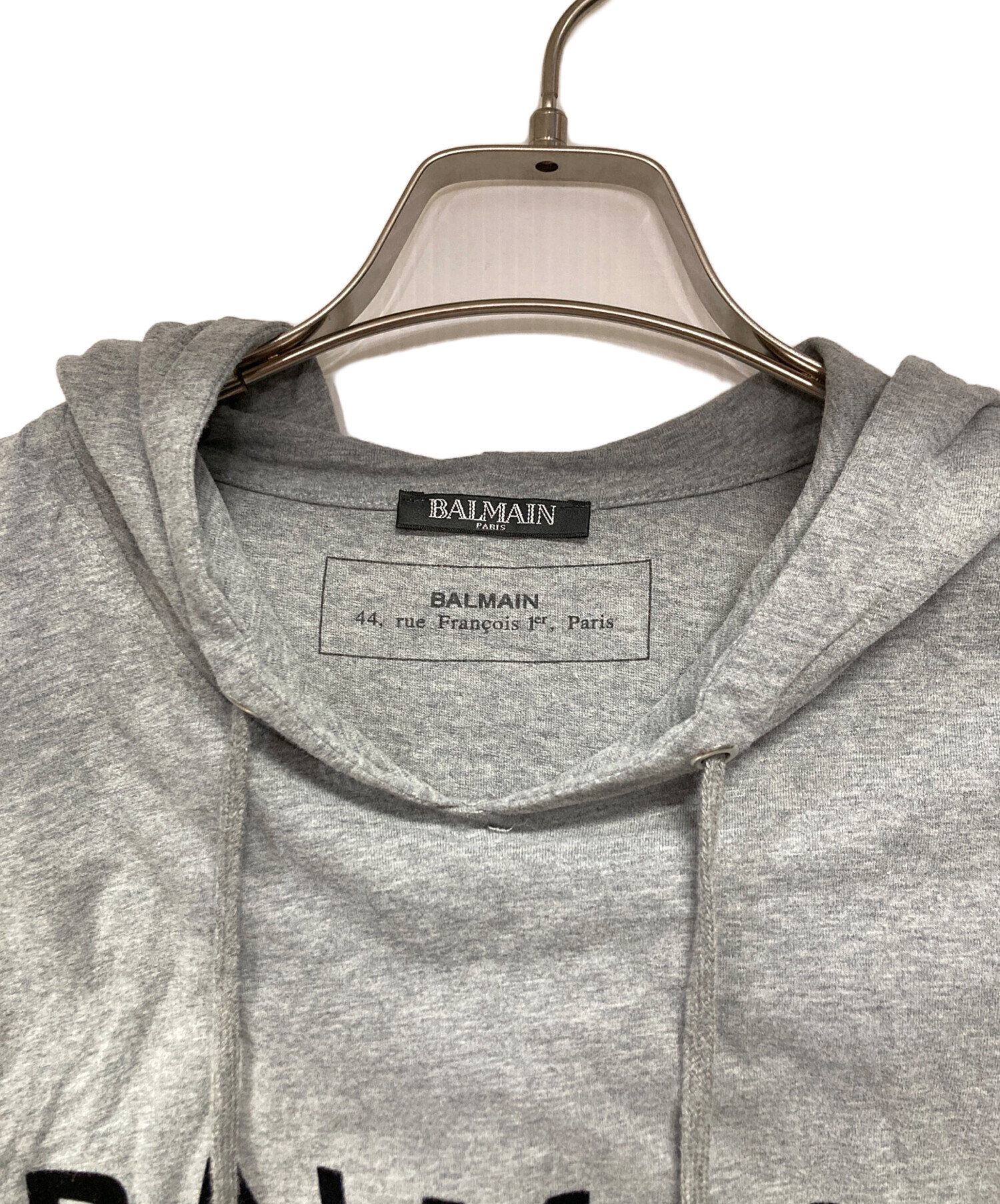 中古・古着通販】BALMAIN (バルマン) プルオーバーパーカー グレー 