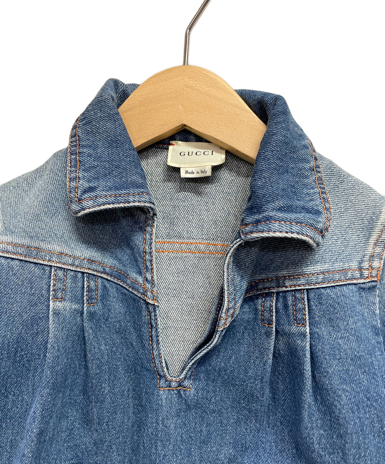 中古・古着通販】GUCCI (グッチ) 半袖シャツ ブルー サイズ:110
