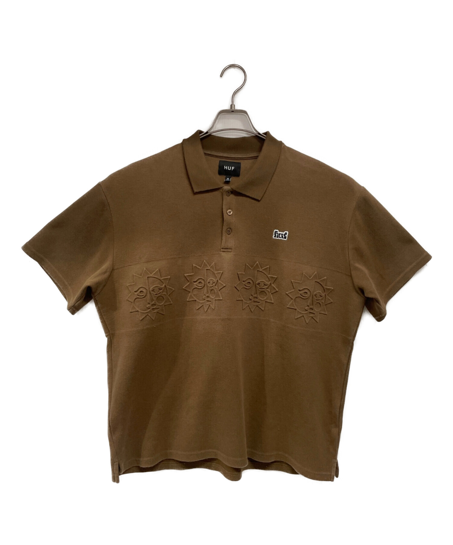 中古・古着通販】HUF (ハフ) ポロシャツ ブラウン サイズ:XL｜ブランド