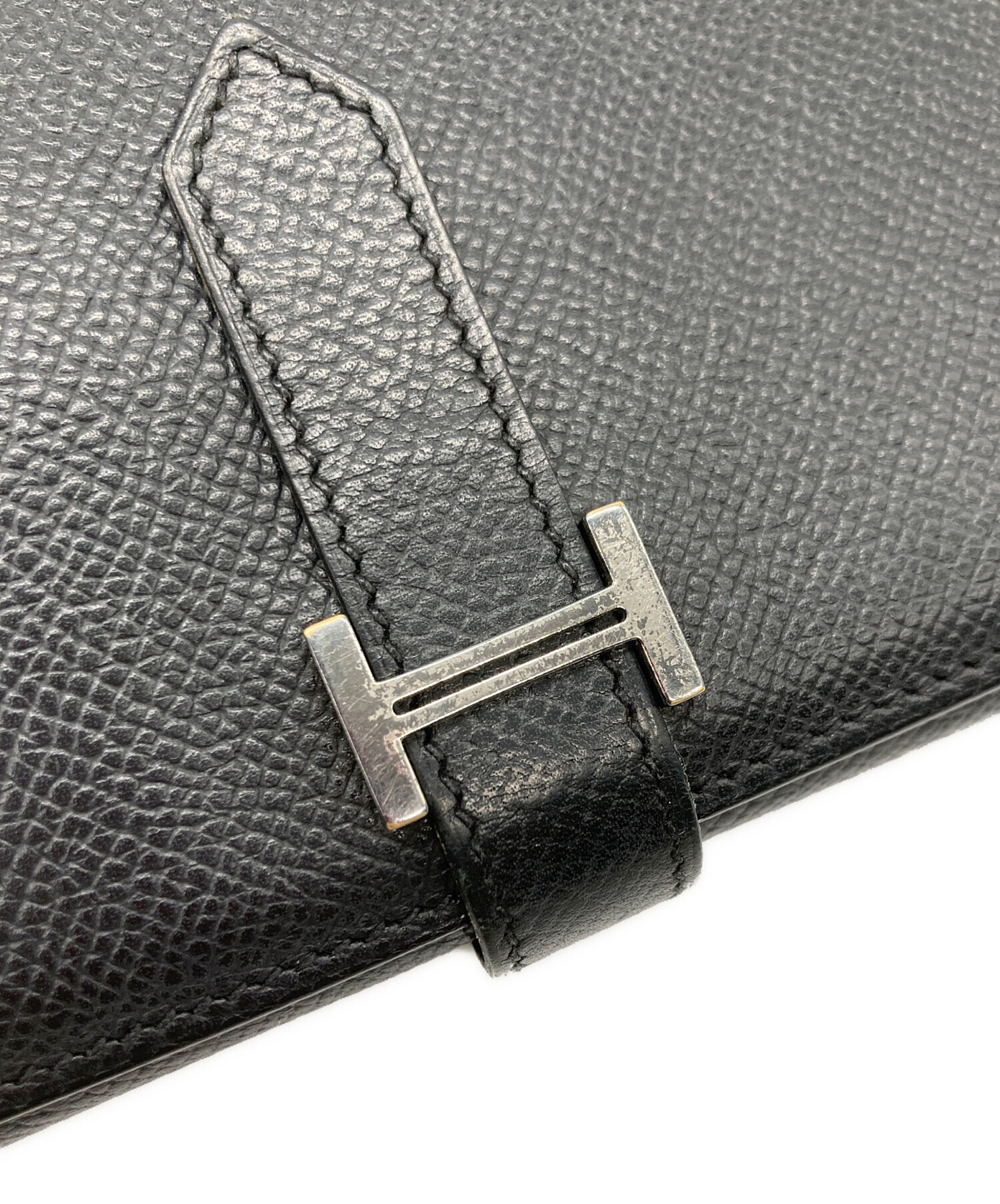 中古・古着通販】HERMES (エルメス) ベアンデュプリ／長財布 ブラック