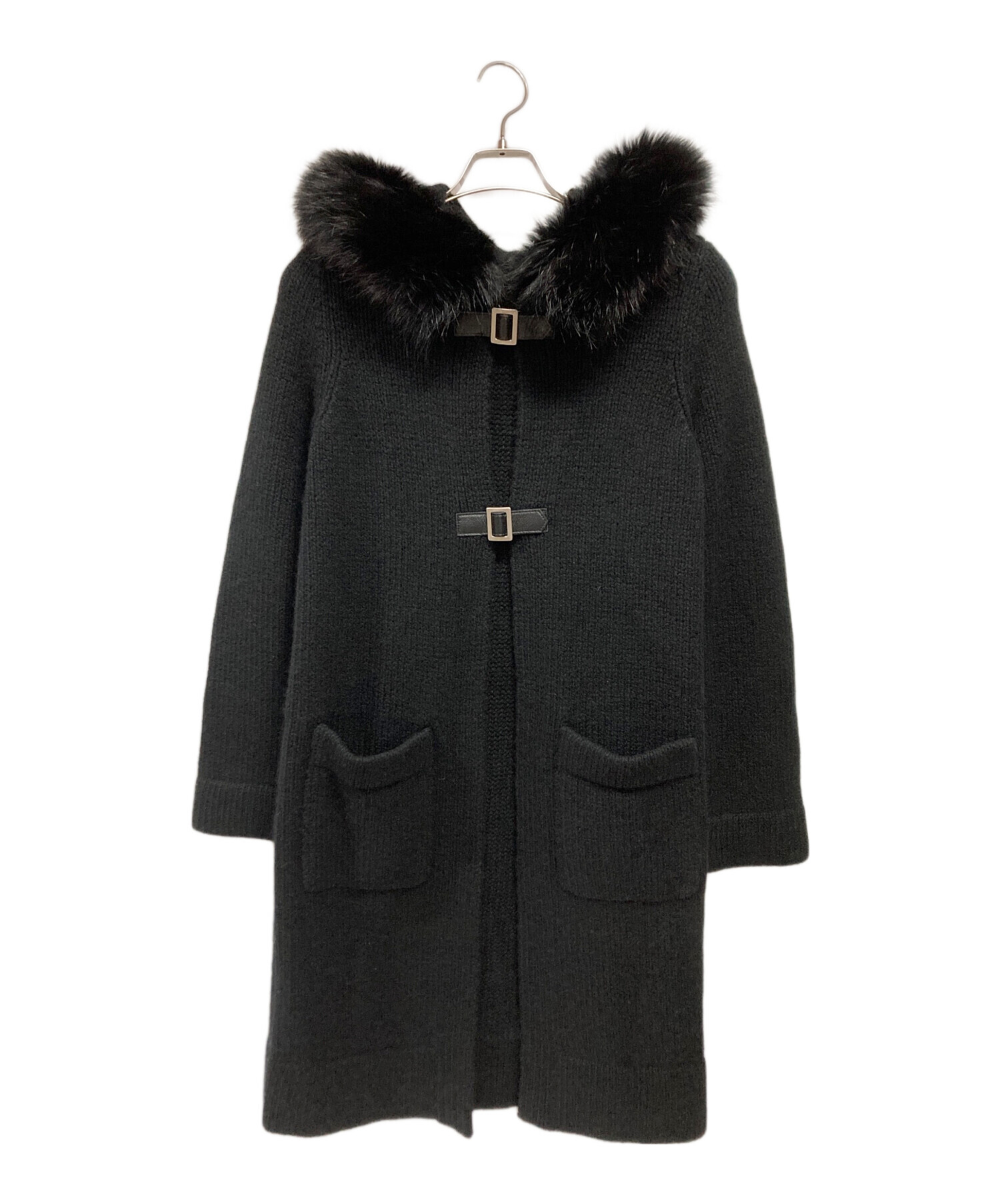 たろた　FOXEY フォクシー カーディガン F 黒 ウール100% 中古・古着通販】FOXEY (フォクシー) ニットカーディガン ブラック