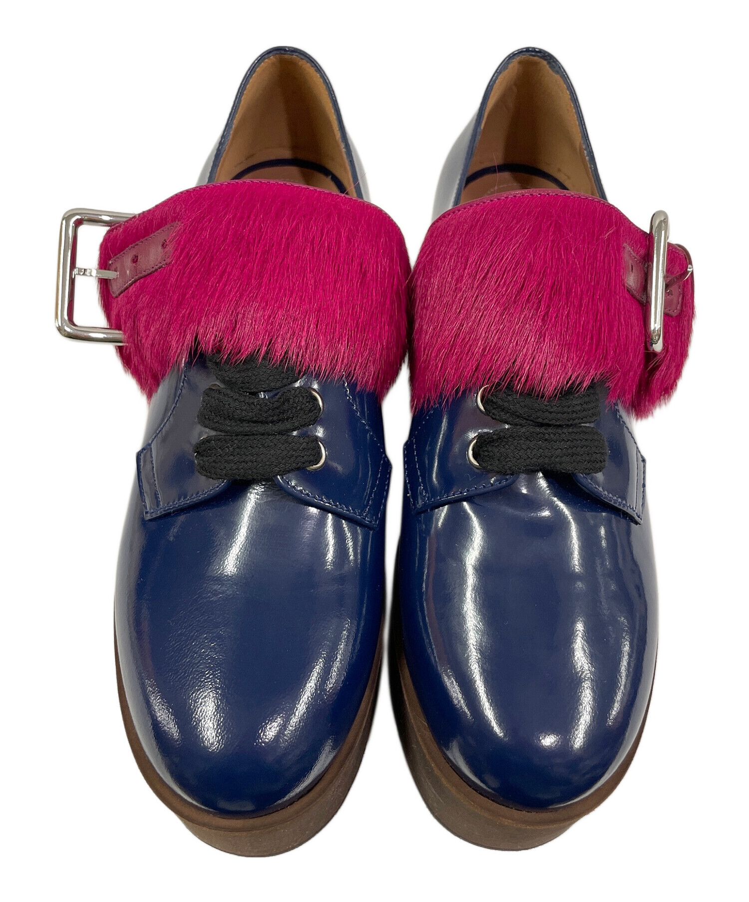 中古・古着通販】MARNI (マルニ) プラットフォームシューズ ネイビー 