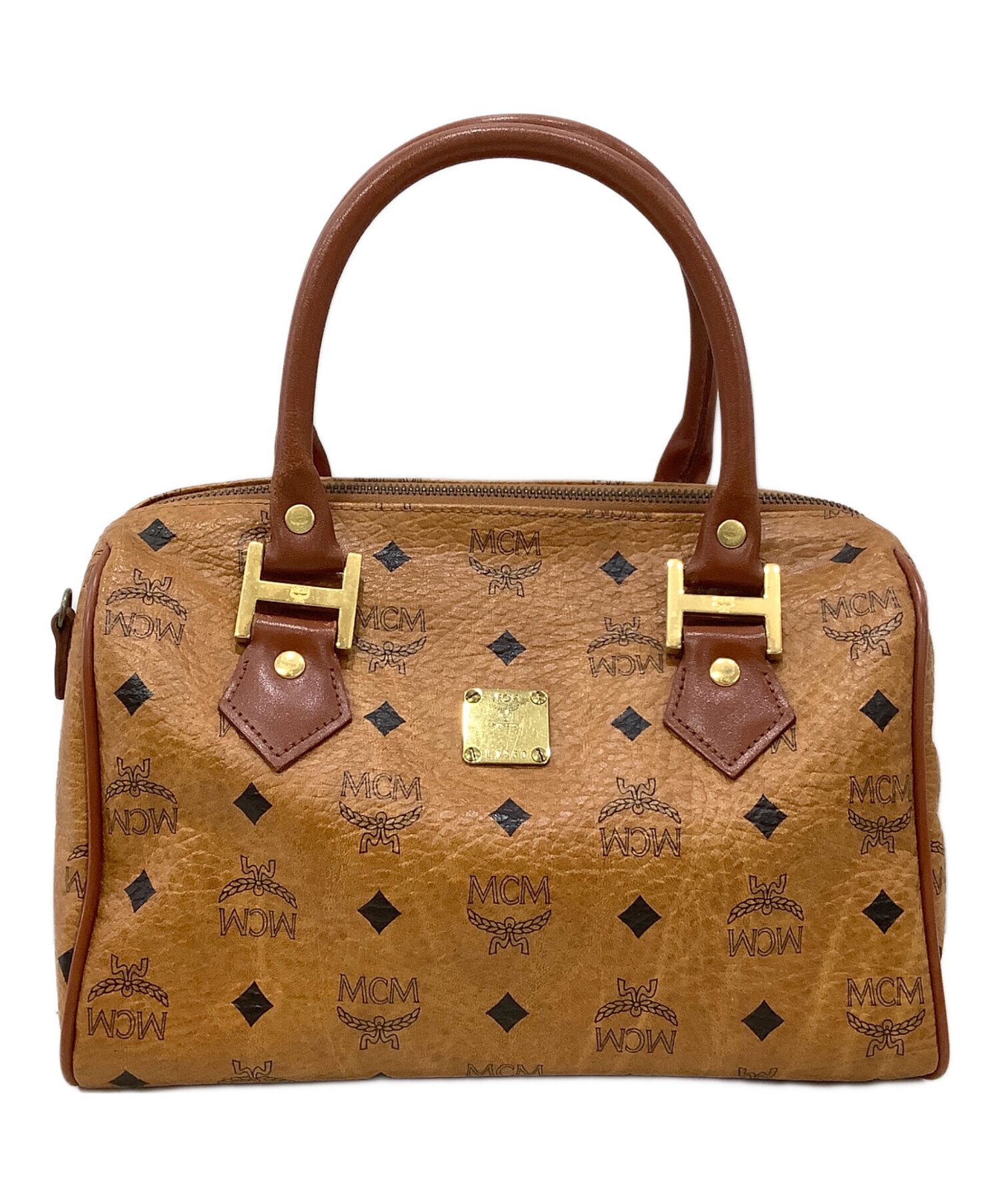 MCM ブラウンレザーハンドバッグ 中古・古着通販】MCM (エムシーエム) ハンドバッグ ブラウン｜ブランド
