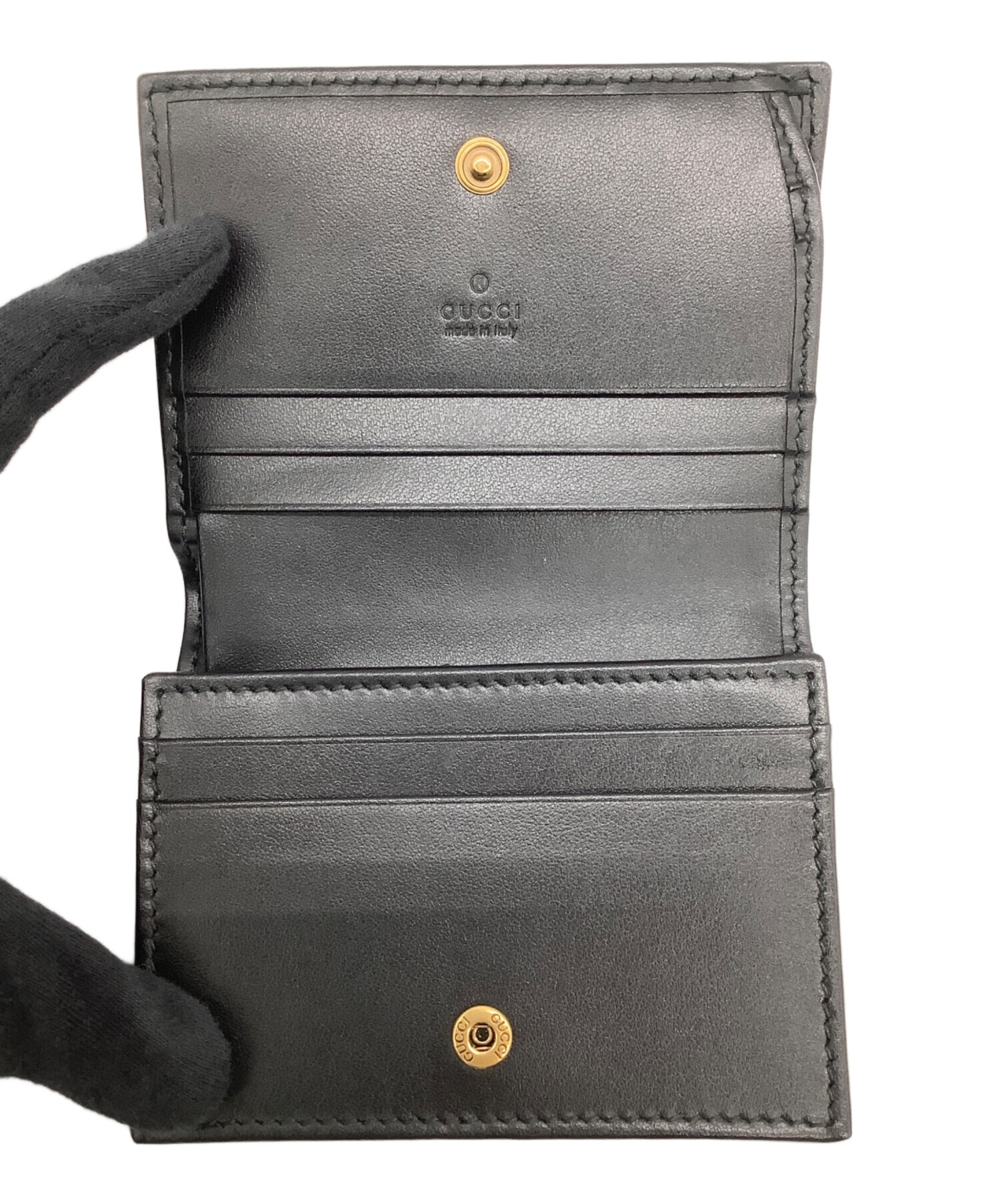 中古・古着通販】GUCCI (グッチ) GGマーモント ブラック 2つ折り財布