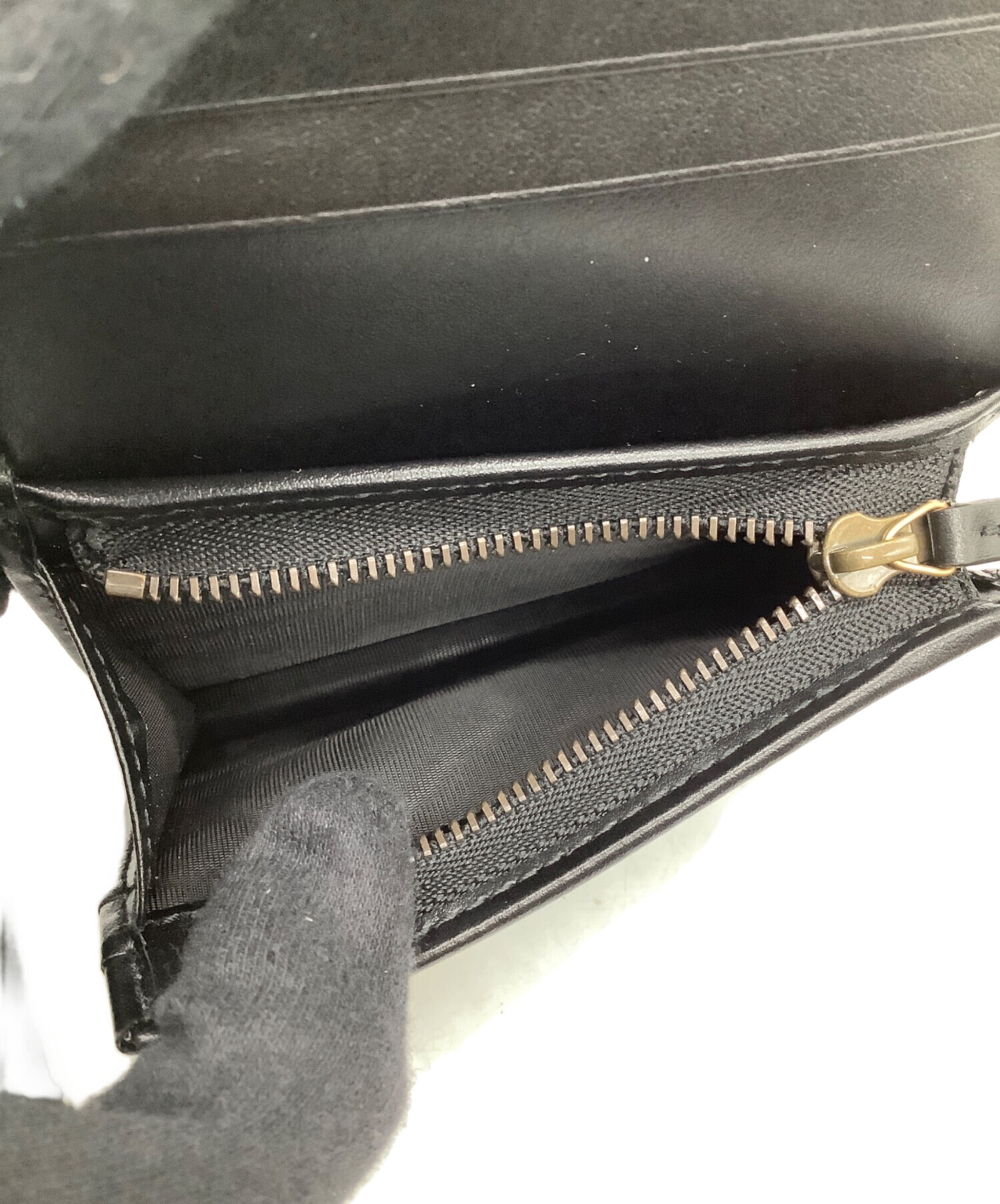 中古・古着通販】GUCCI (グッチ) GGマーモント ブラック 2つ折り財布