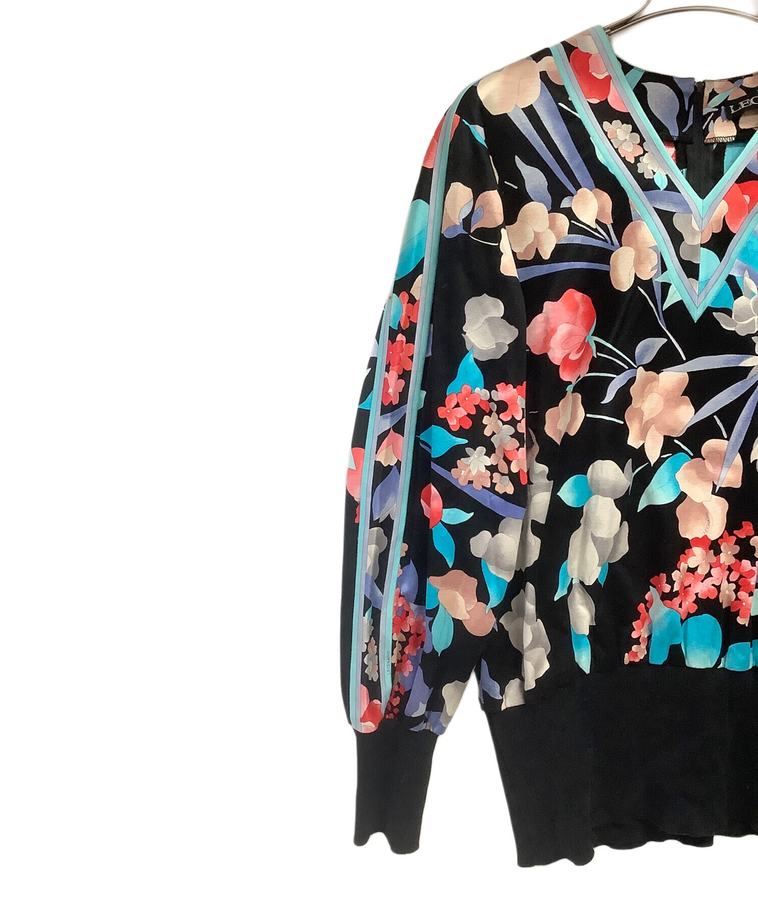 中古・古着通販】LEONARD (レオナール) 花柄長袖カットソー ブラック