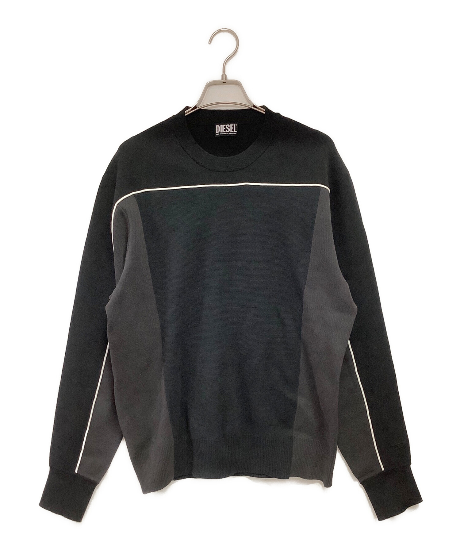 中古・古着通販】DIESEL (ディーゼル) 薄手ニット ブラック サイズ:L 
