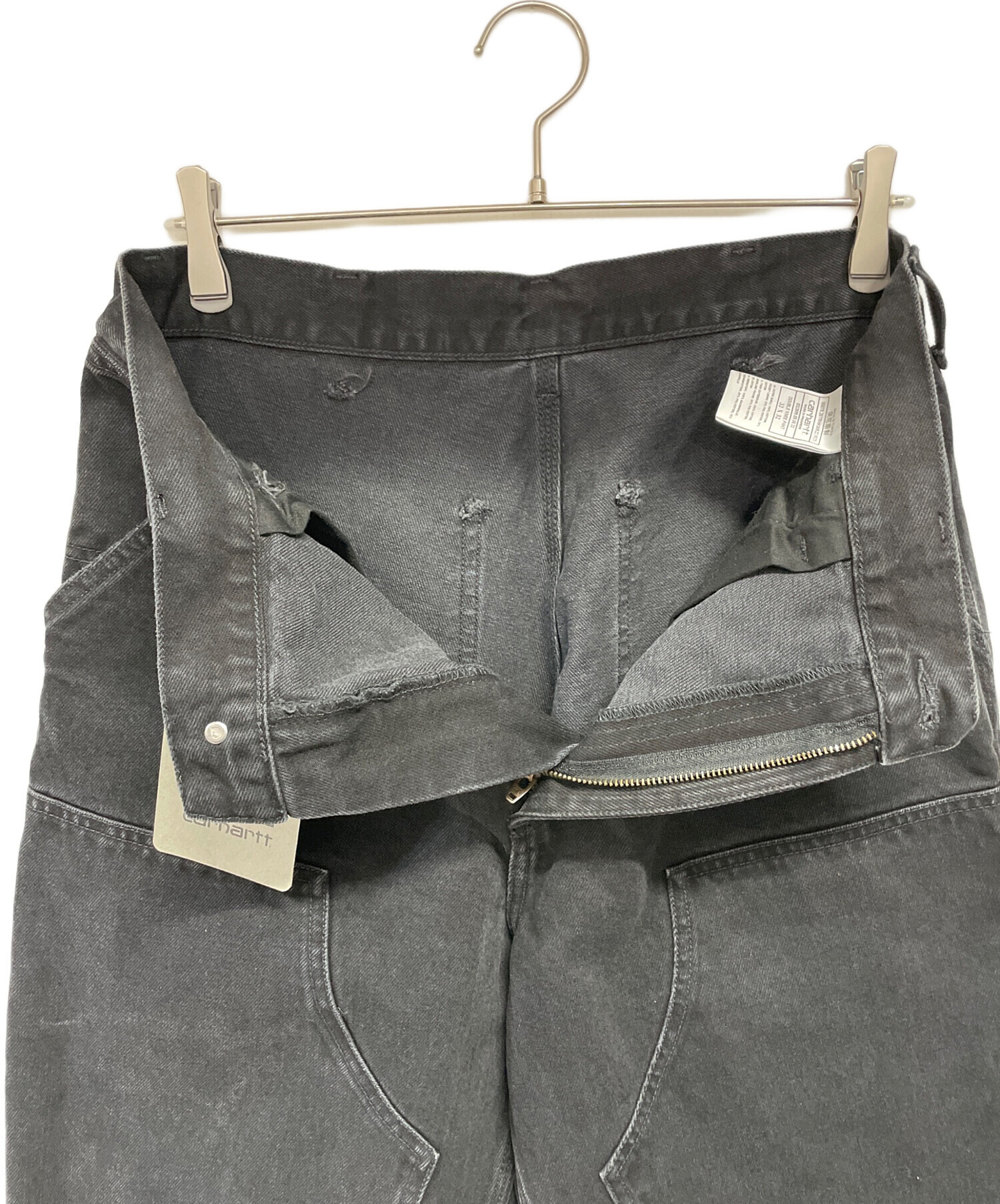 中古・古着通販】CarHartt (カーハート) ダブルニーパンツ ブラック